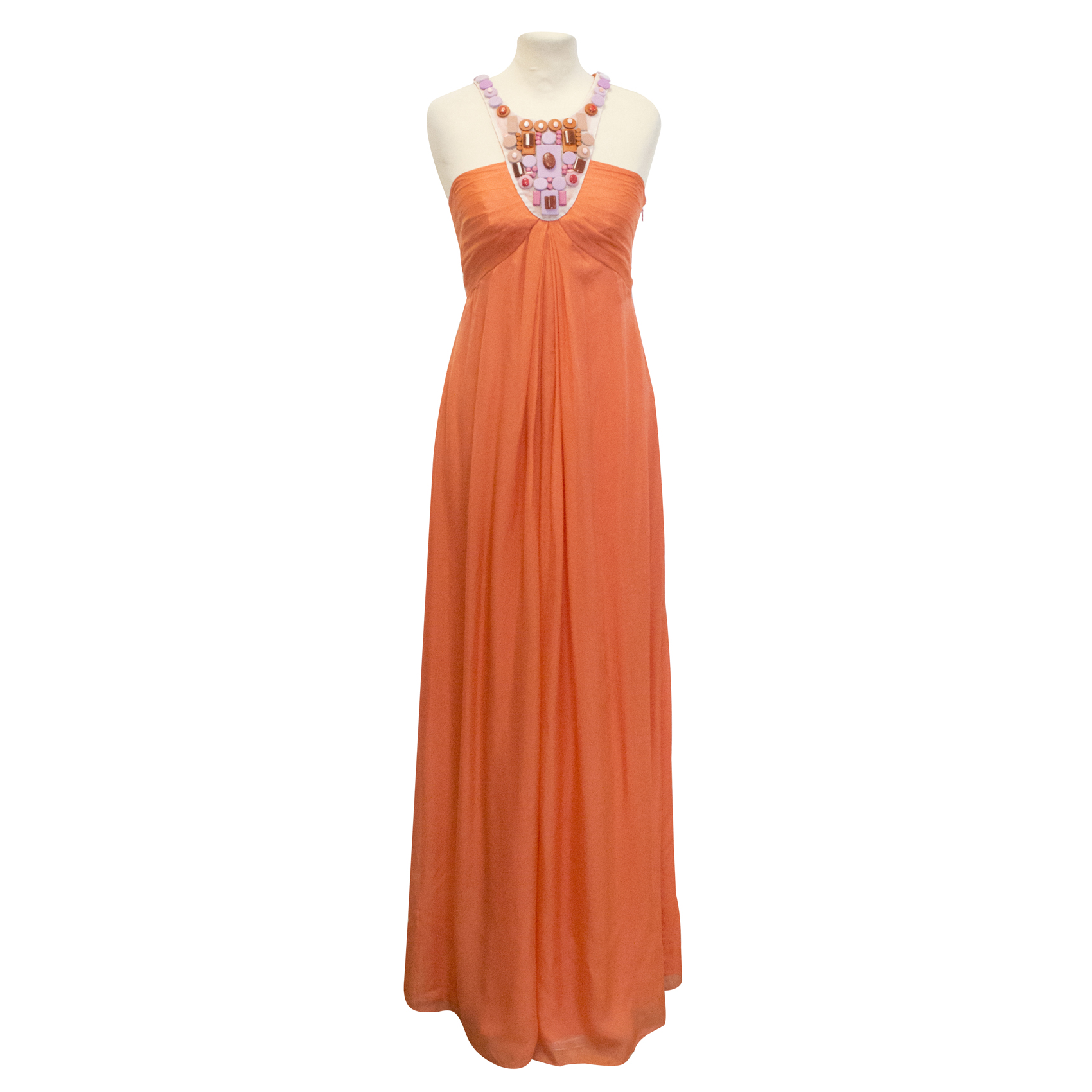 New Catherine Malandrino orangeade evening dress Size XS Orange silk