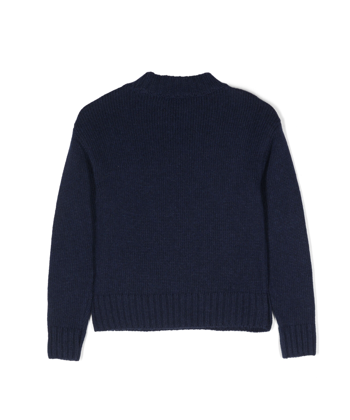 Boys Ermanno Scervino Kids Navy Logo Patch Crew Neck Jumper Size 6 Years polyamide/viscose/wool