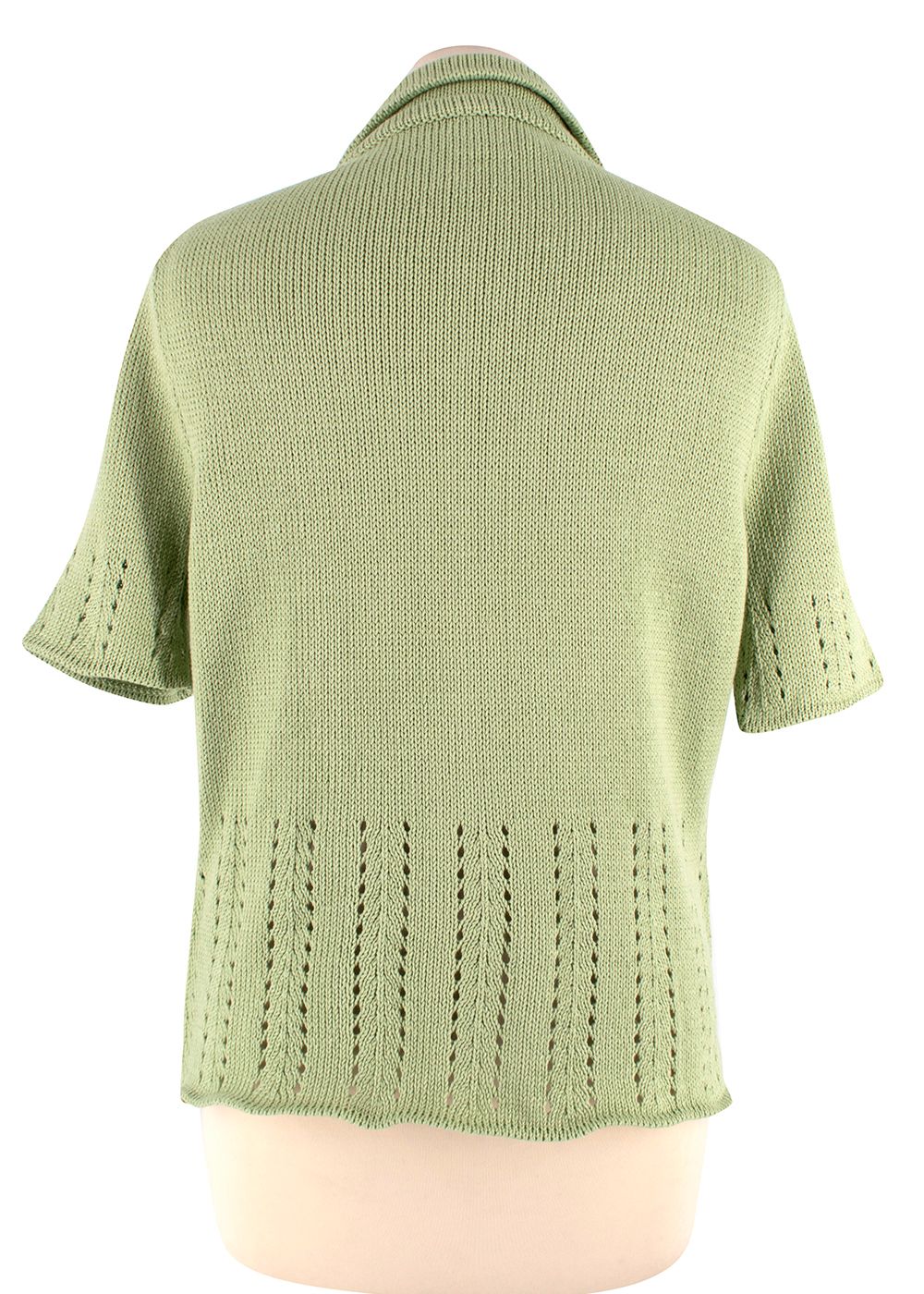 LouLou De La Falaise Lime Green Knit Short Sleeve Top Size M cotton