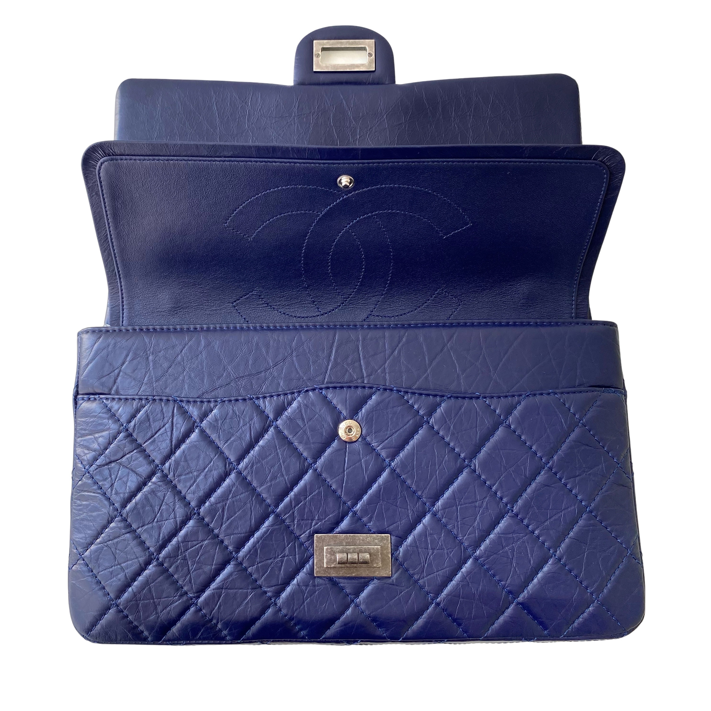 Chanel Blue Reissue 255 227 Flap Bag leather