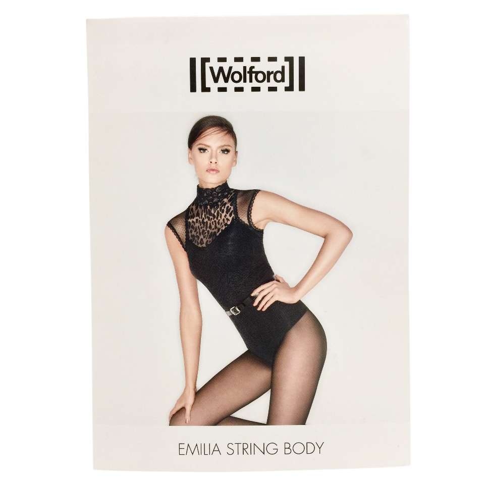 Wolford Limited Edition Leopard  Roses Emilia Body Size S Black tulle