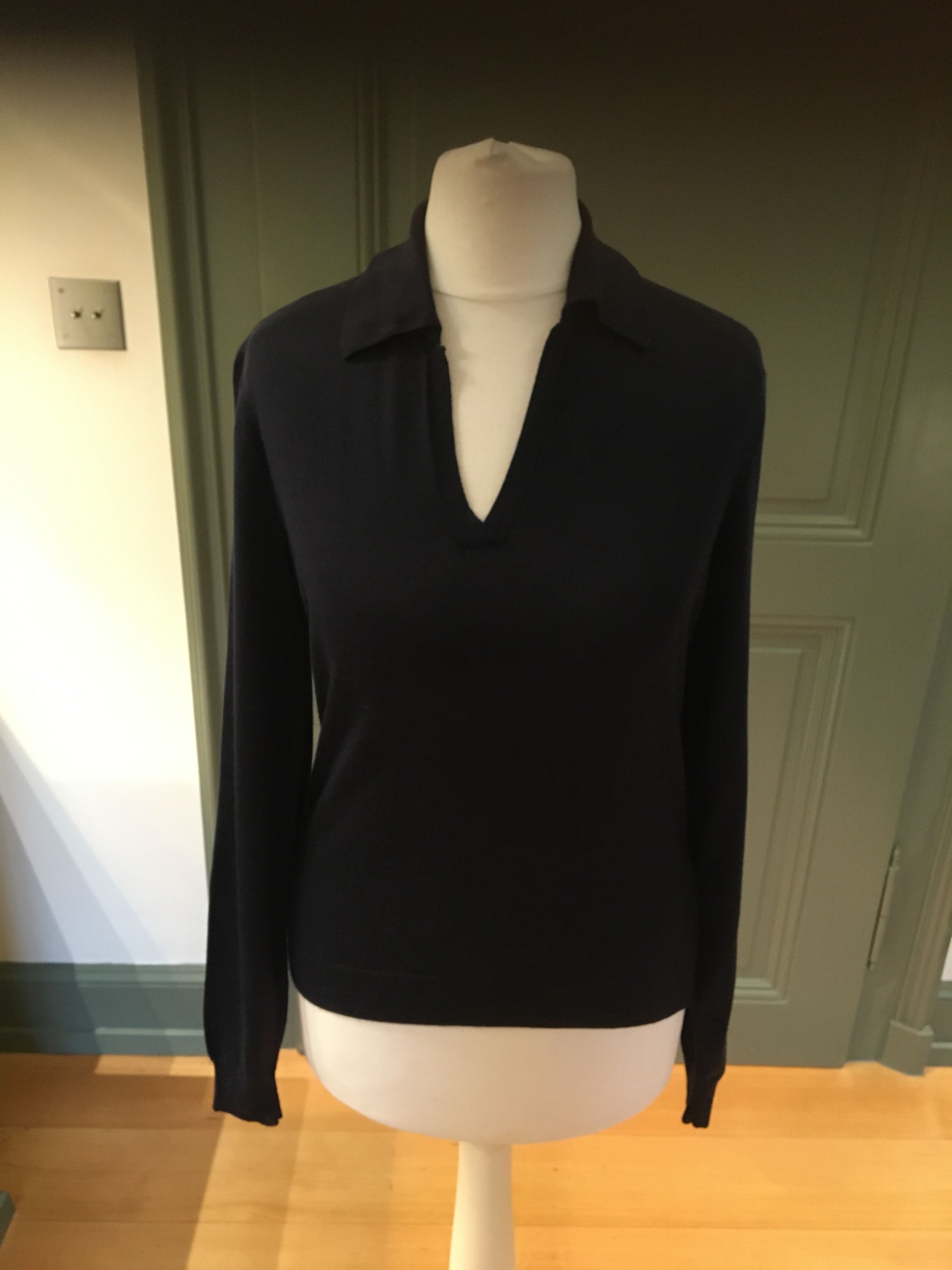 Preowned Ralph Lauren Collection Cashmere  Silk Top Size S navy blue