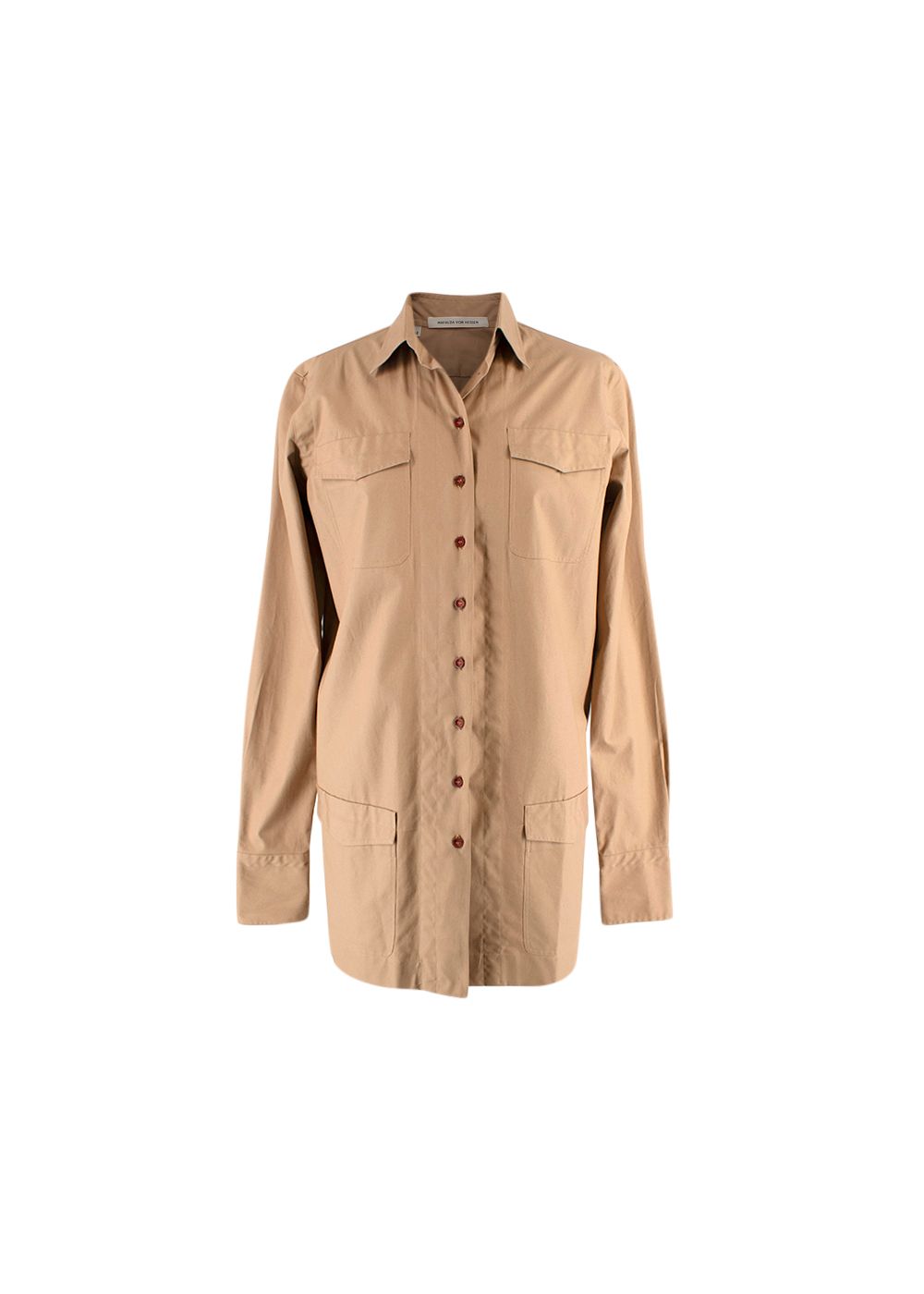 Mafalda Von Hessen Tan Buttoned Shirt Size L