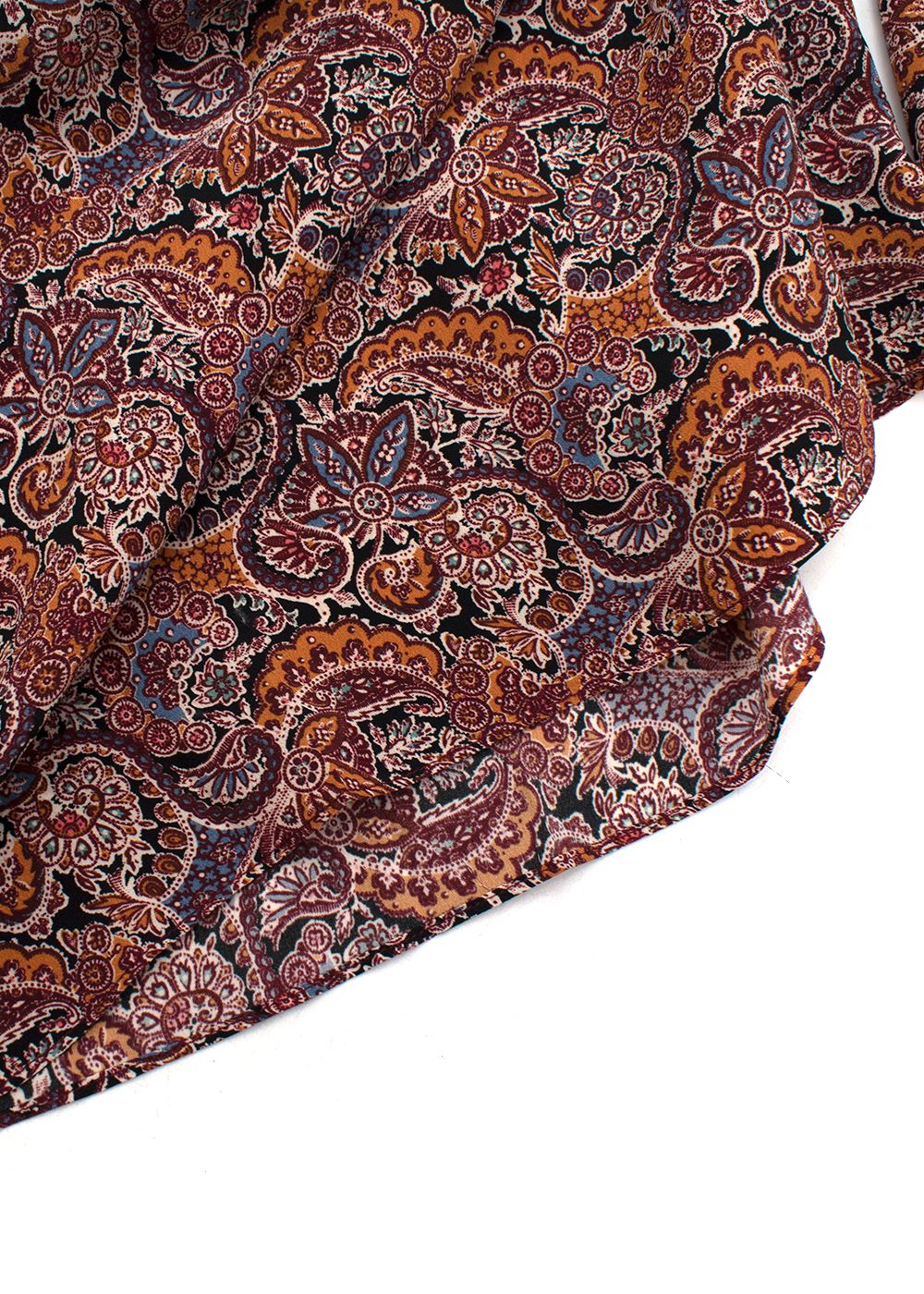 Ulla Johnson Multicoloured Paisley Printed Ruffled Blouse Size S Brown silk