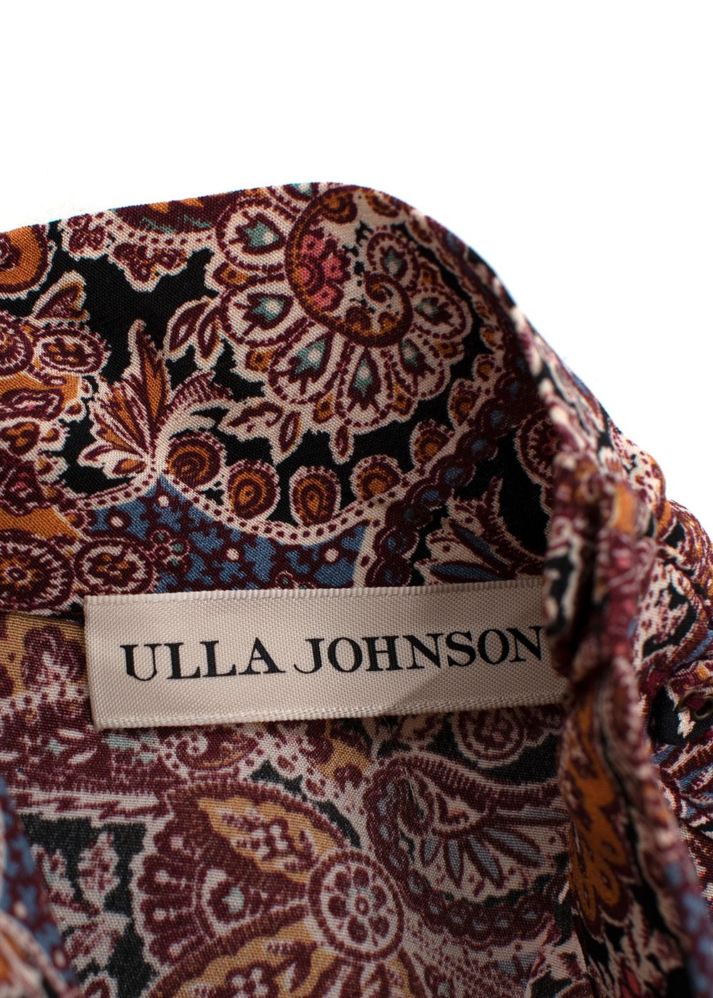 Ulla Johnson Multicoloured Paisley Printed Ruffled Blouse Size S Brown silk