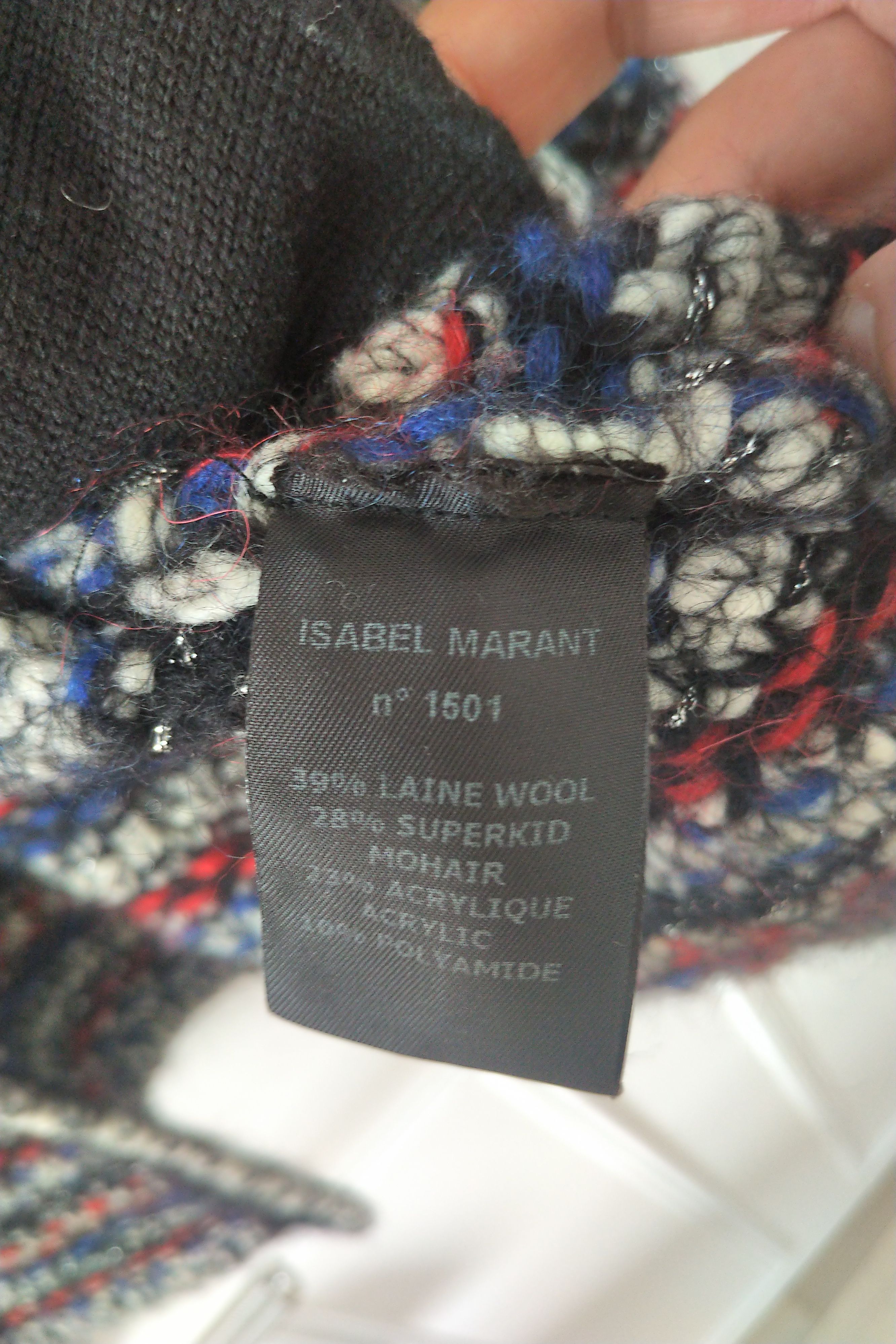 Preowned Isabel Marant Barney Boucle Knit Cardigan Size M Stripes wool