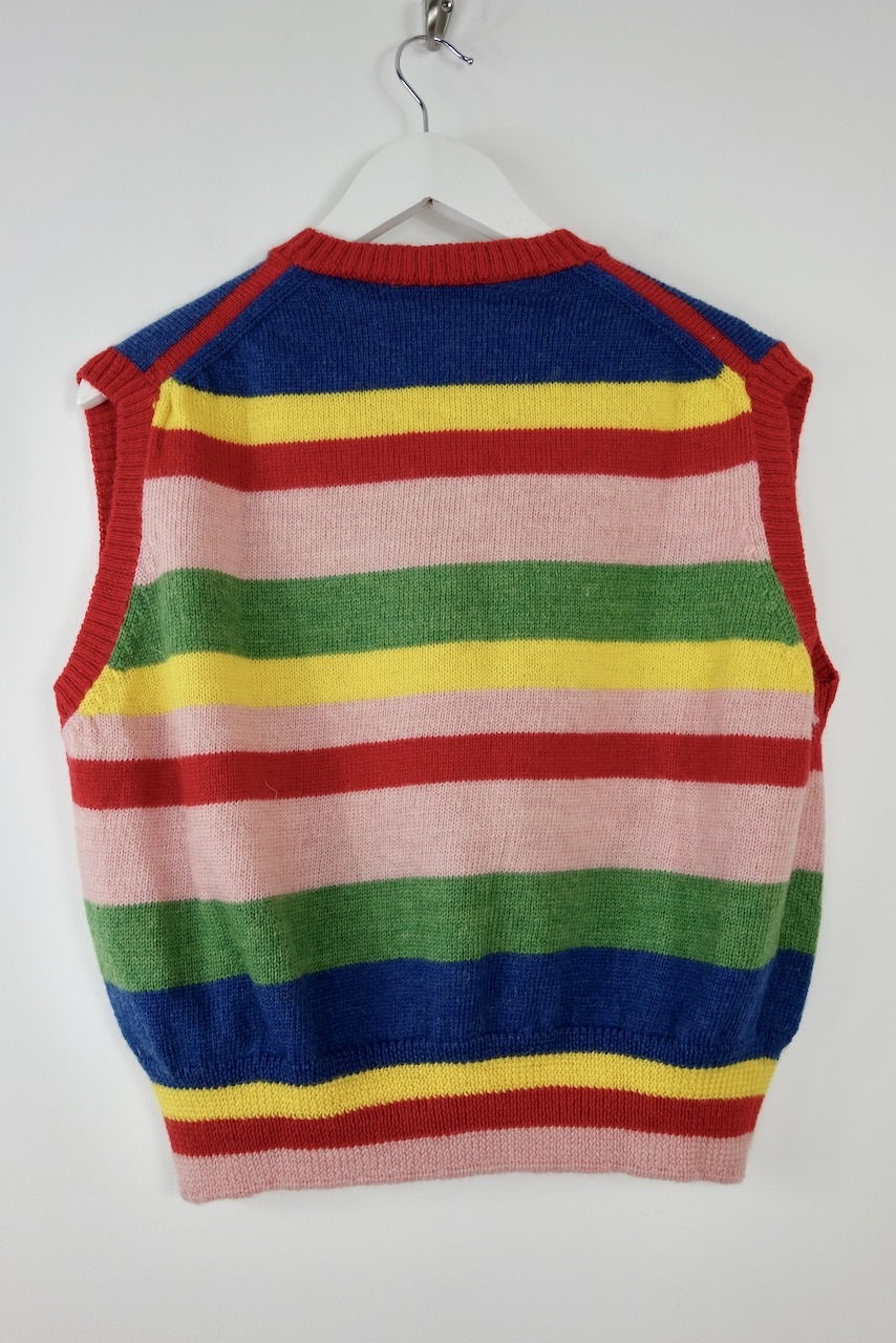 Preowned Molly Goddard Rainbow Striped Lambswool Vest Size M Multicoloured