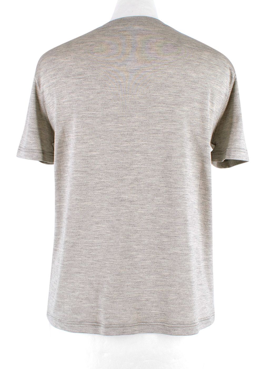 Hermes Light Grey Silk T-Shirt Size M