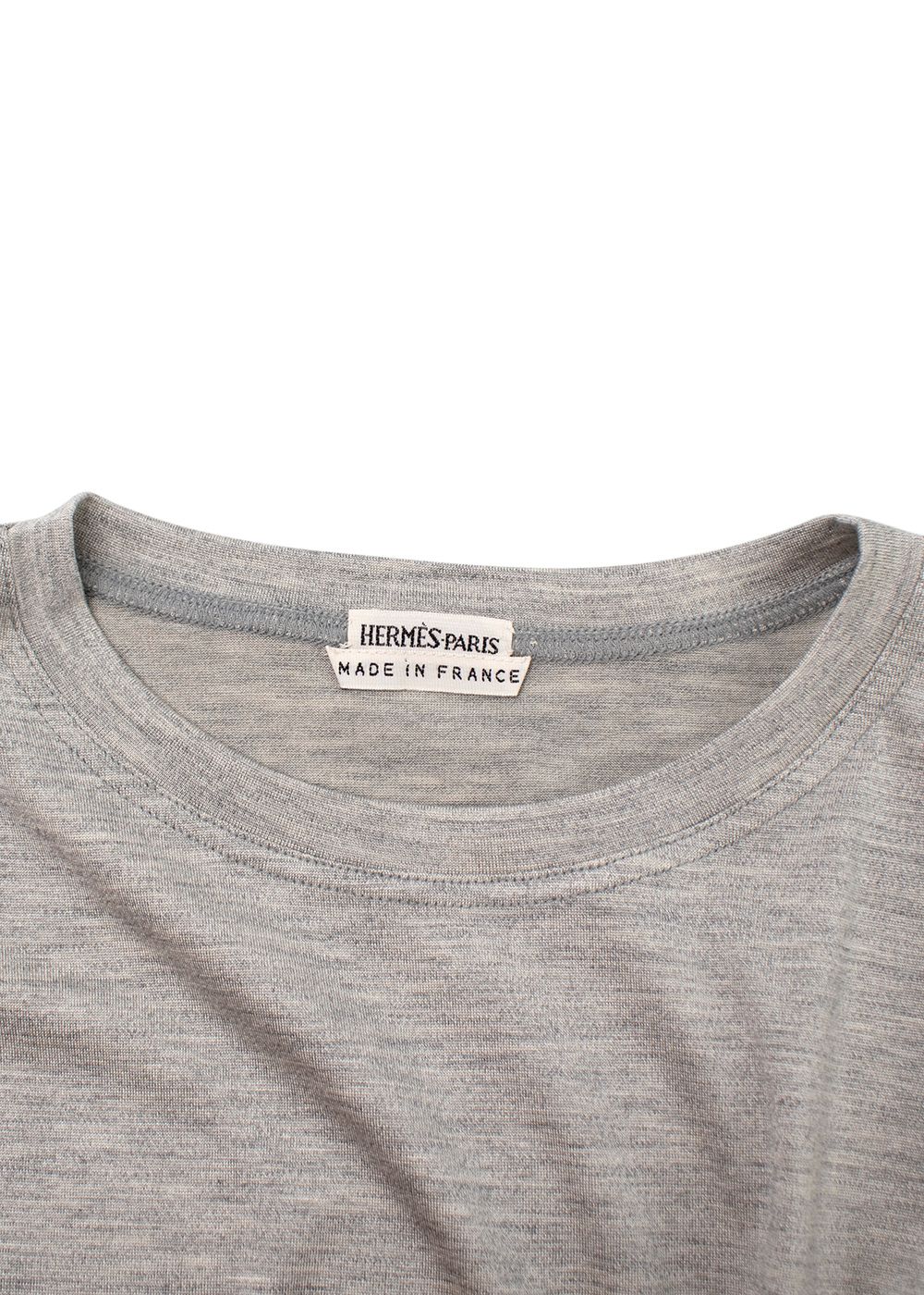 Hermes Light Grey Silk T-Shirt Size M