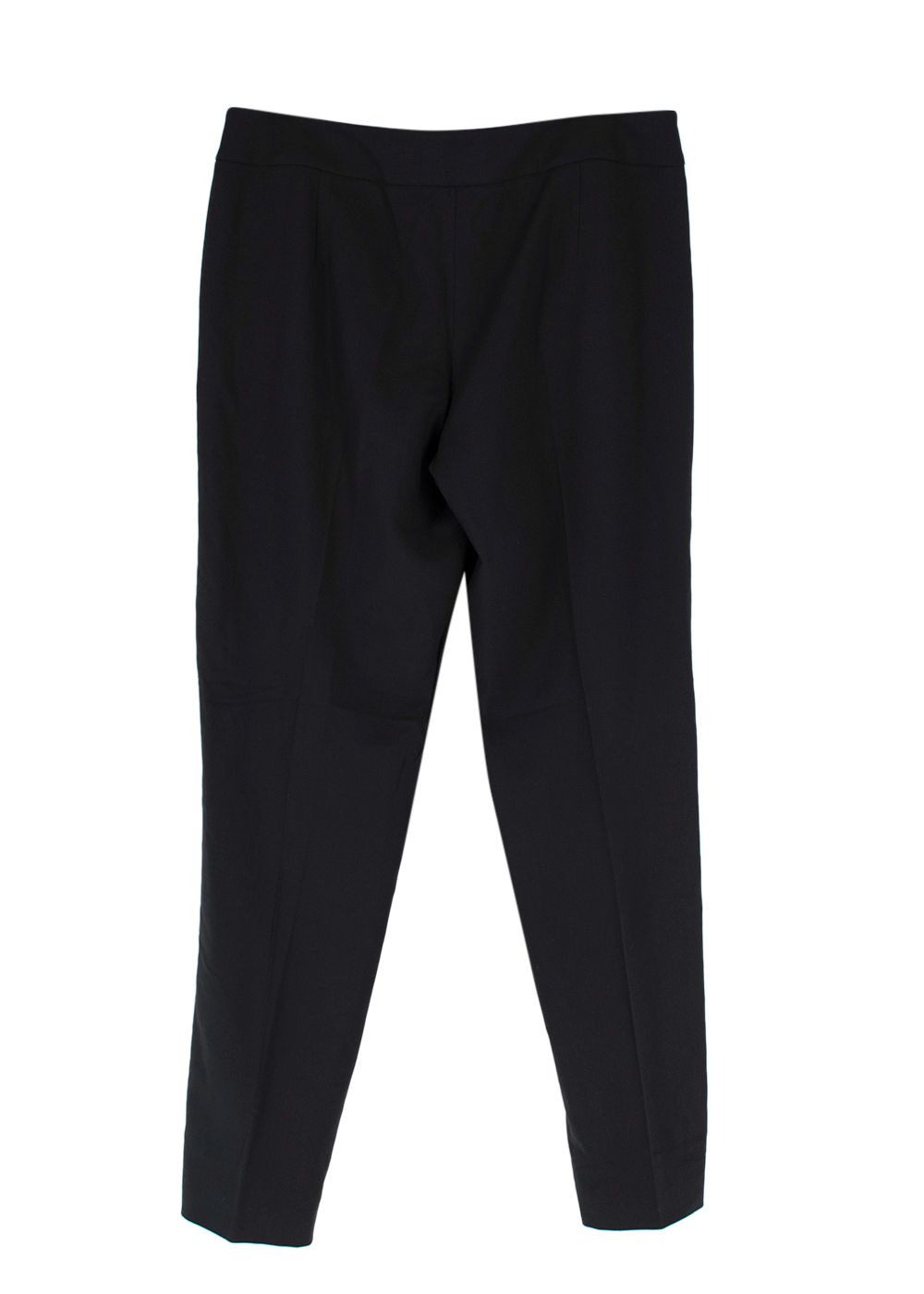 Giorgio Armani Black Tailored Wool-Blend Trousers Size M viscose/virgin wool/elastane