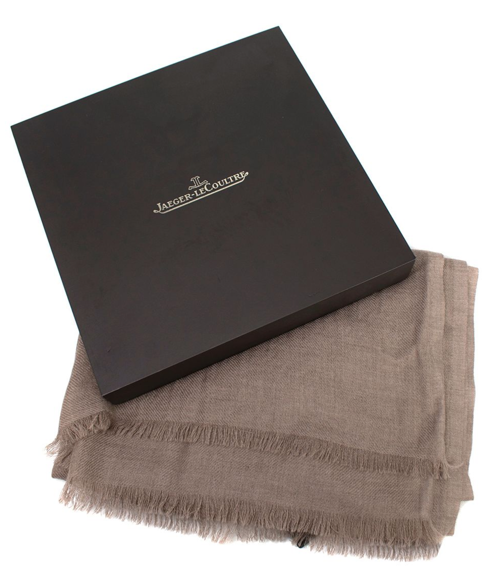 Jaeger LeCoultre Taupe Fine Cashmere Scarf Brown