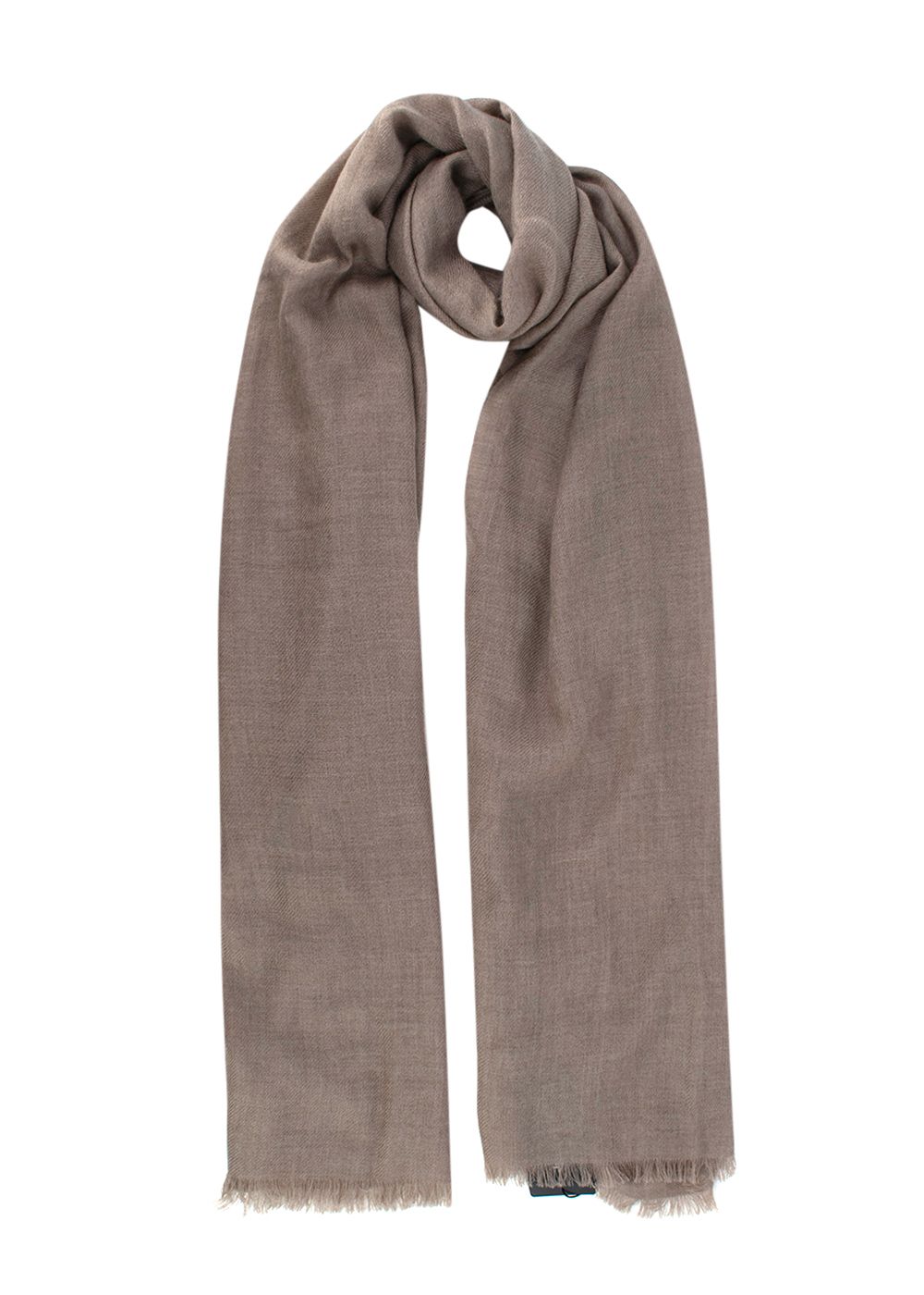 Jaeger LeCoultre Taupe Fine Cashmere Scarf Brown