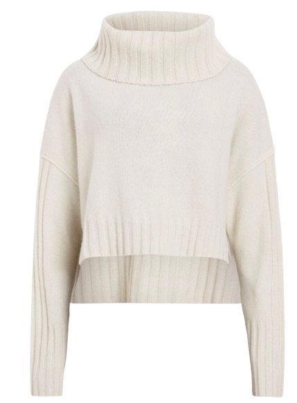 Allsaints Cream Cashmere Akira Rollneck Sweater Size L