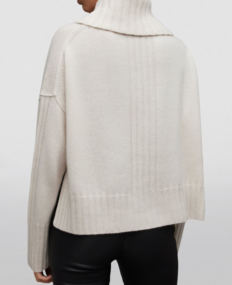 Allsaints Cream Cashmere Akira Rollneck Sweater Size L