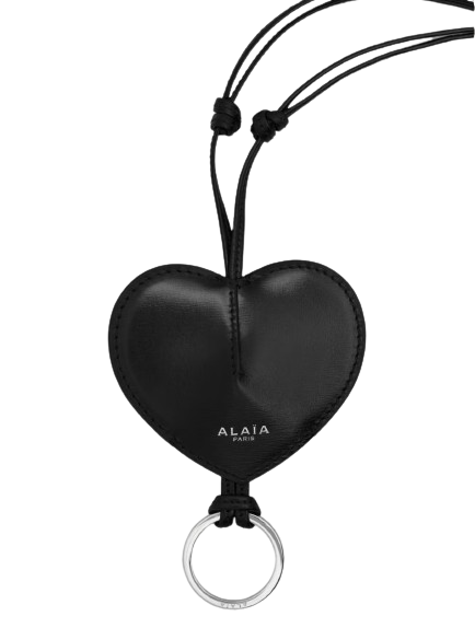 Alaia Le Coeur Bell Key Holder Black leather