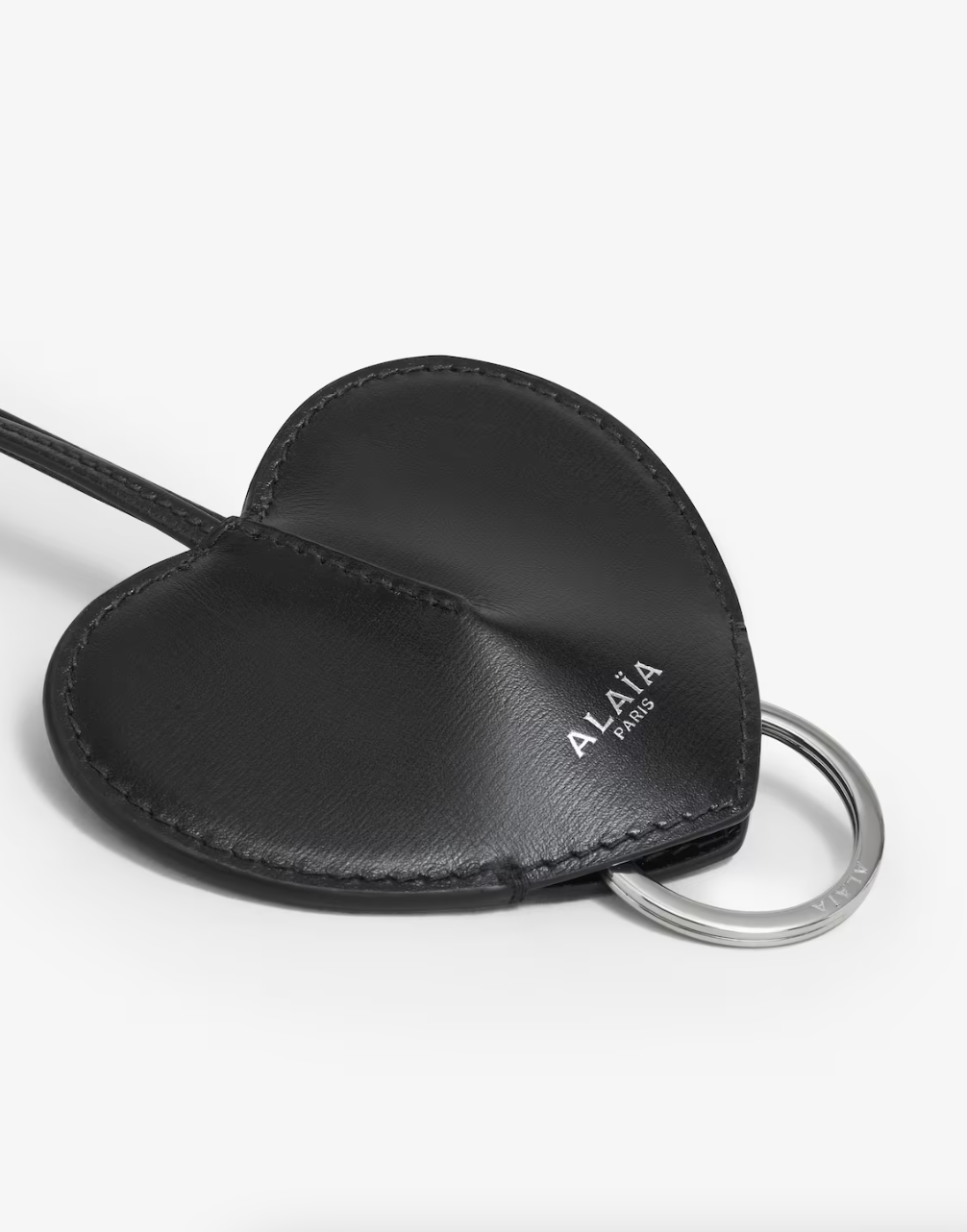 Alaia Le Coeur Bell Key Holder Black leather