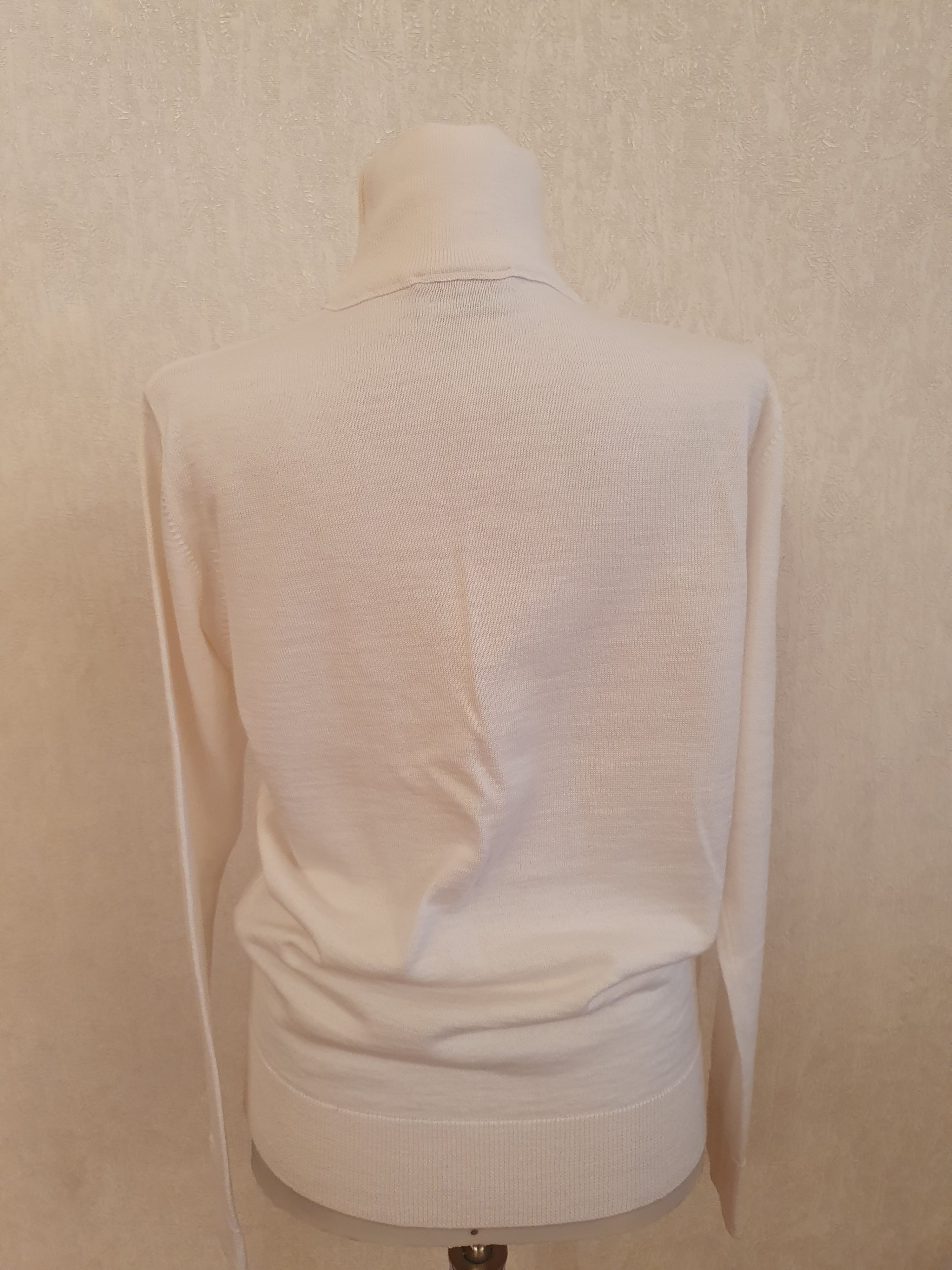 Preowned GCDS White Wool Blend Embroidered Jumper Size XS