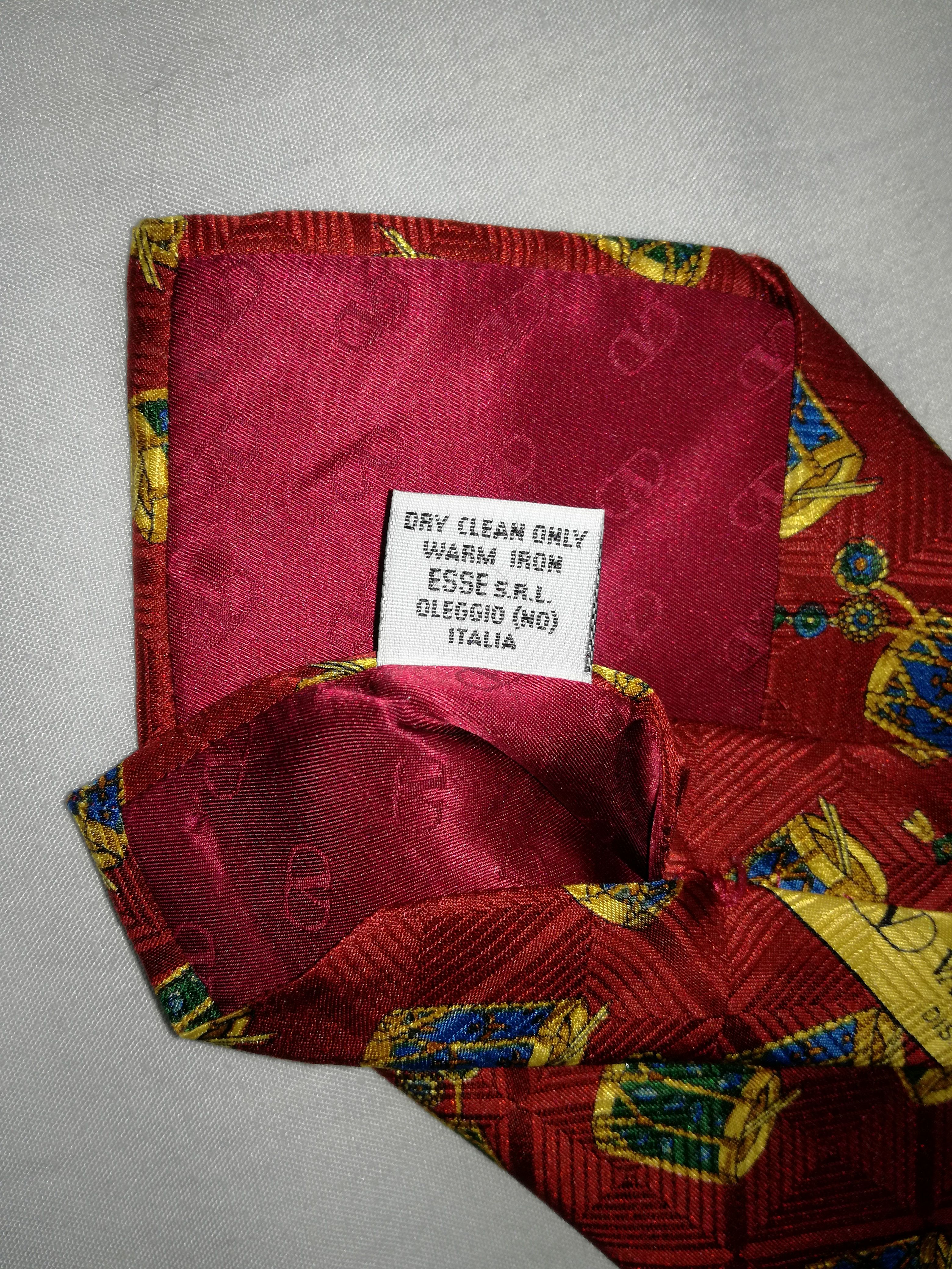 Men's Preowned Valentino Cravatte 6185 100% silk red neck tie Check