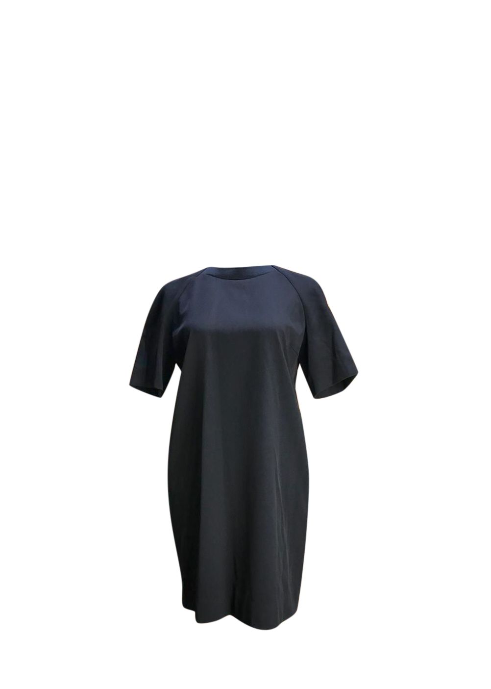 Victoria Black Crepe Short-Sleeved Dress Navy acetate