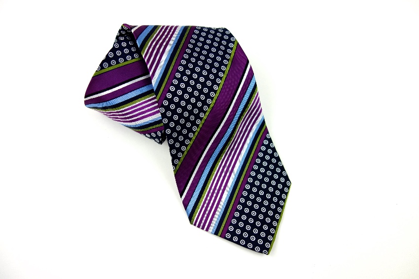 Men's Preowned Etro Purple Multi-Print Silk Tie Multi-Coloured / Stripes