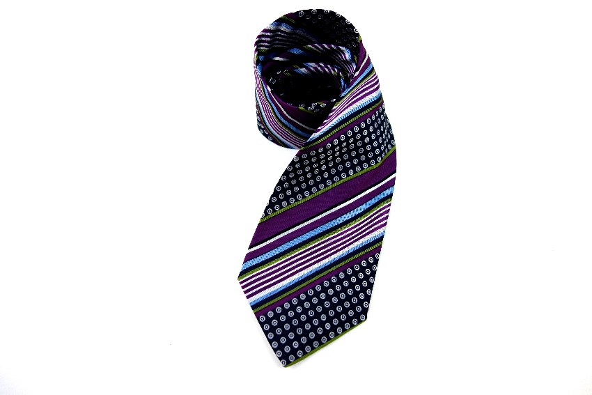 Men's Preowned Etro Purple Multi-Print Silk Tie Multi-Coloured / Stripes