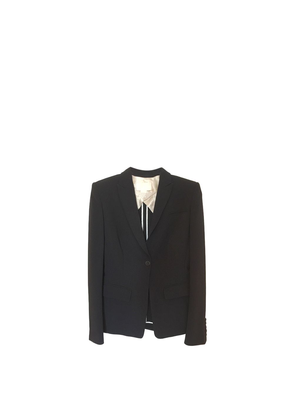 Antonio Berardi Black Crepe Single-Breasted Blazer Size XS rayon/acetate/elastane