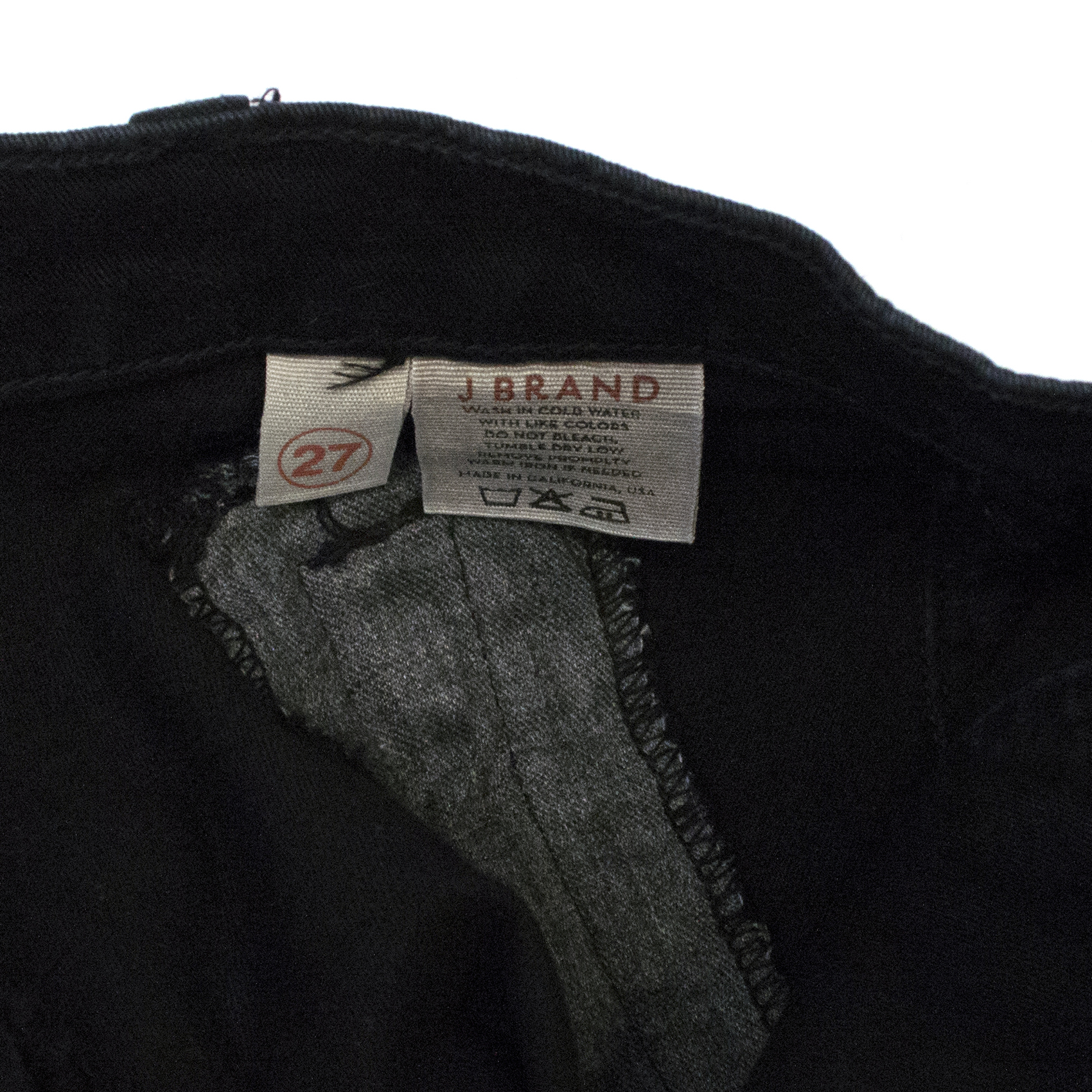 Preowned J Brand Black Carey Zip Moto Jeans Size 27/69 cotton