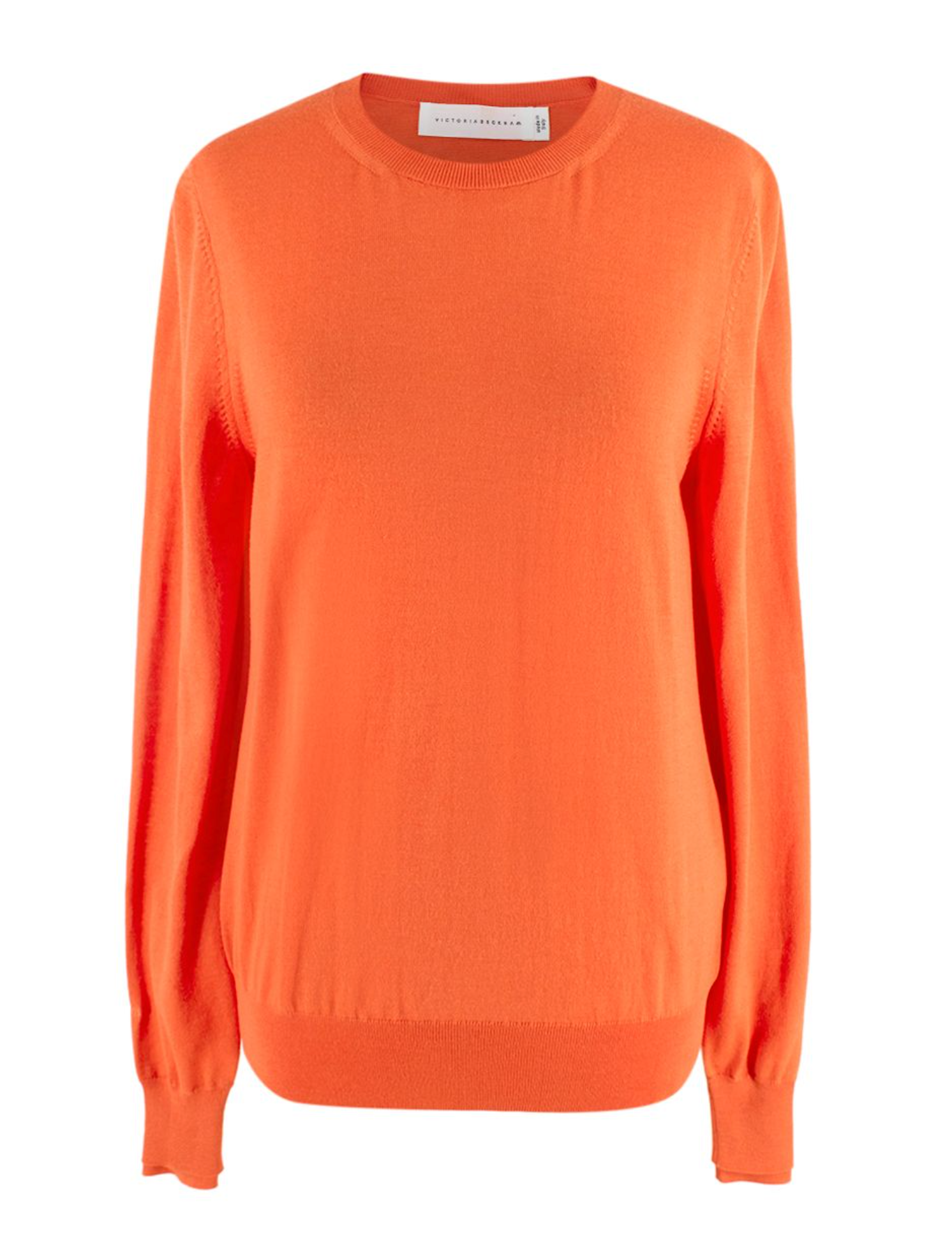 Victoria Beckham Orange Virgin Wool Jumper Size XS