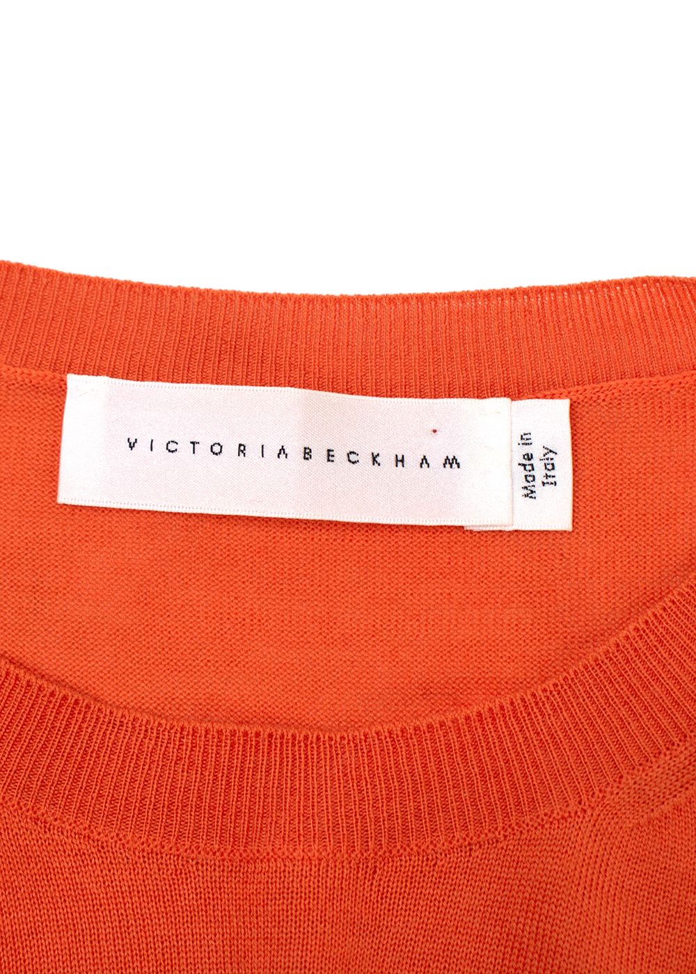 Victoria Beckham Orange Virgin Wool Jumper Size XS