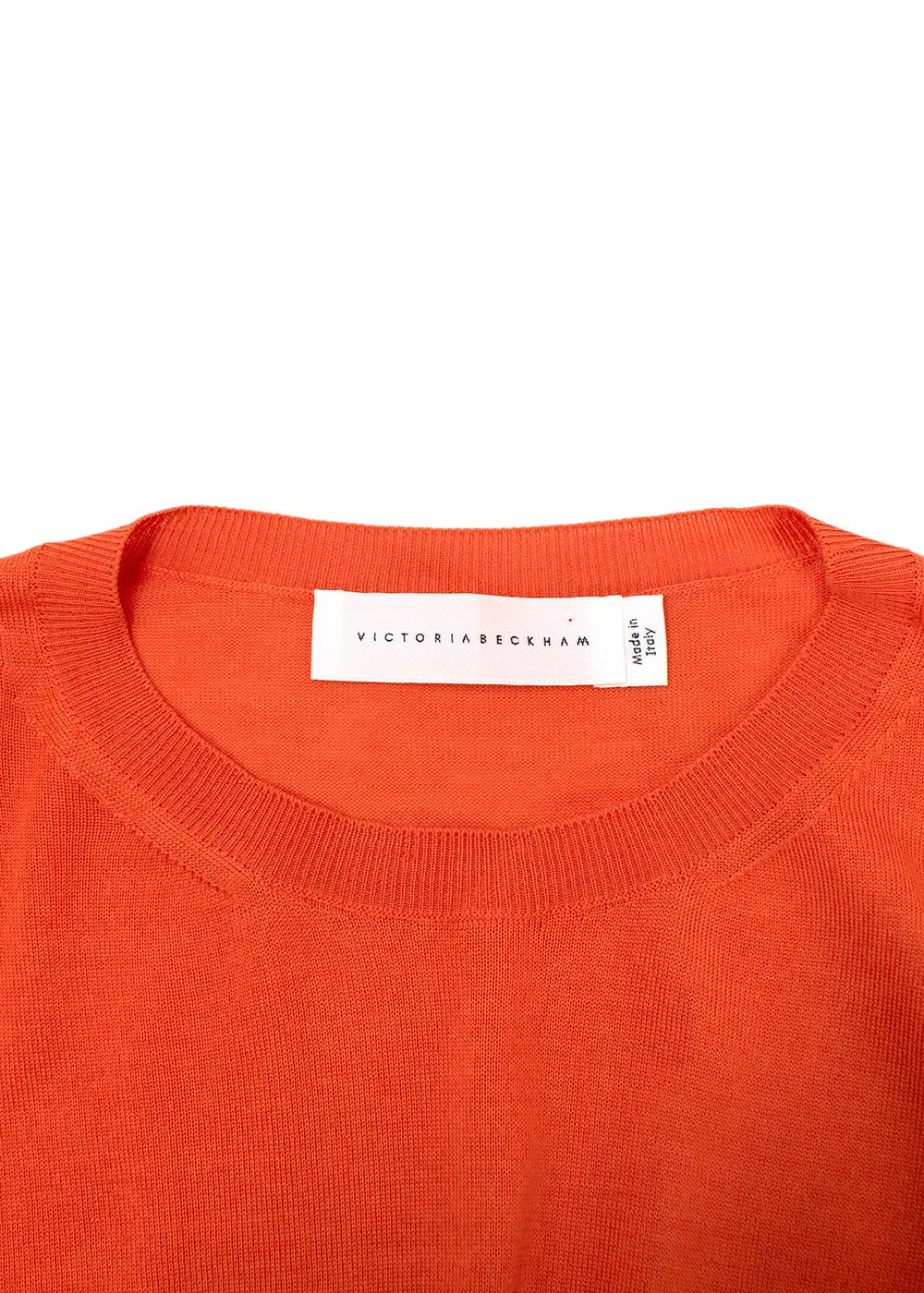 Victoria Beckham Orange Virgin Wool Jumper Size XS