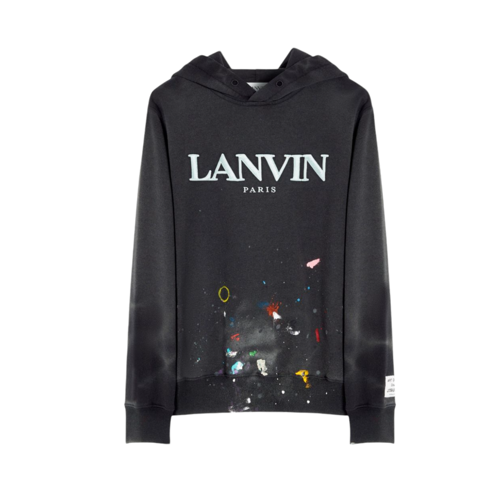 Men's Lanvin Charcoal Grey Graphic Print Hoodie Size L cotton