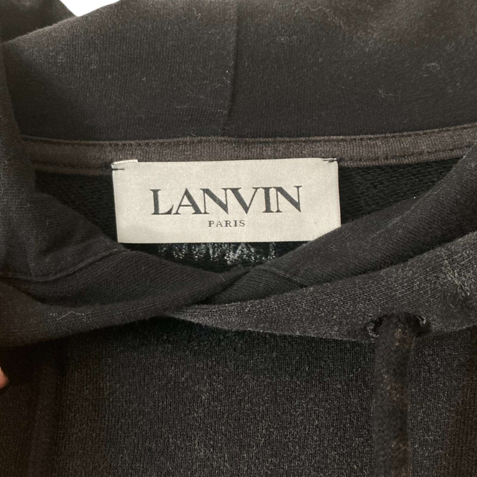 Men's Lanvin Charcoal Grey Graphic Print Hoodie Size L cotton