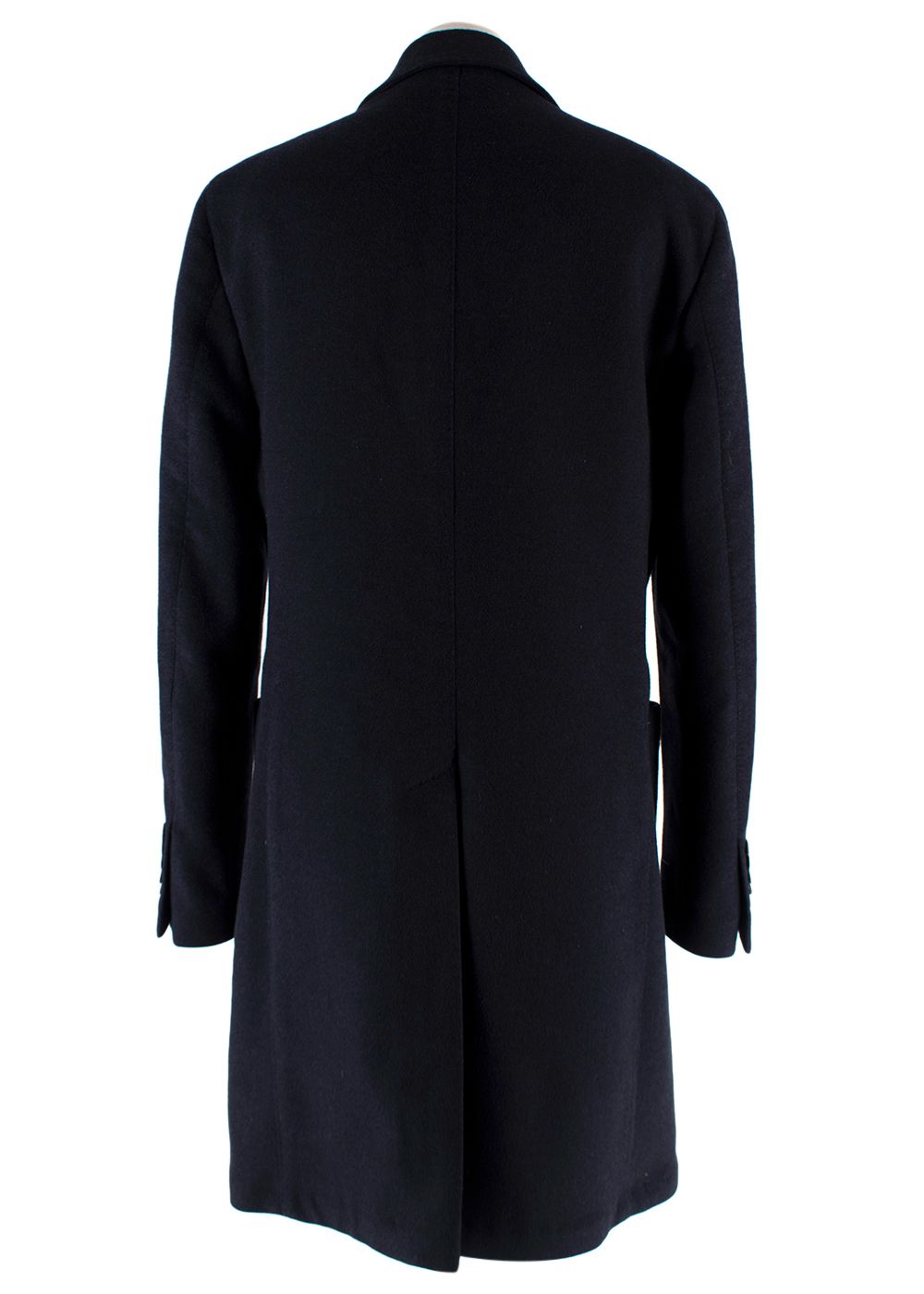 Men's Francesco Smalto Navy Double Breasted Wool Blend Coat Size M navy blue wool/cashmere/silk