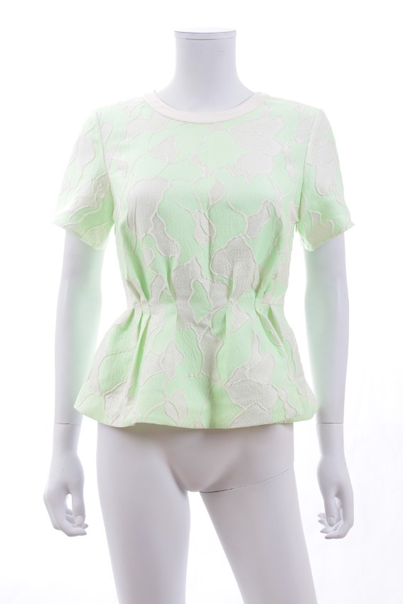 31 Phillip Lim neon jacquard peplum top Size XS Green polyester