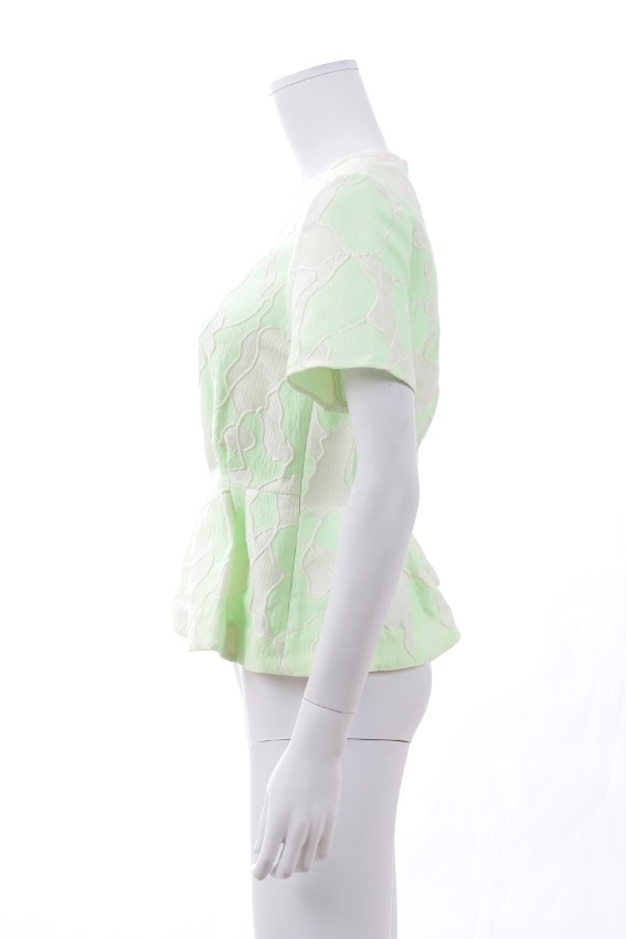 31 Phillip Lim neon jacquard peplum top Size XS Green polyester