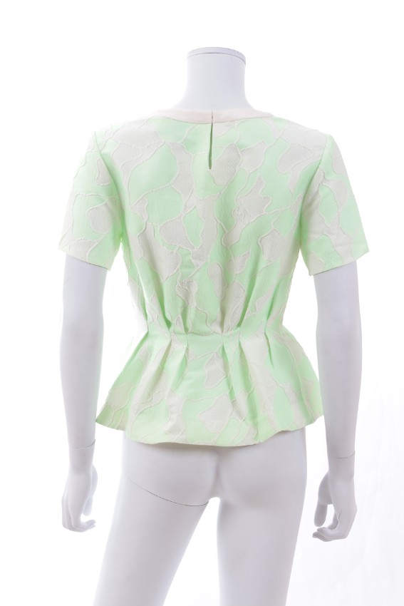 31 Phillip Lim neon jacquard peplum top Size XS Green polyester