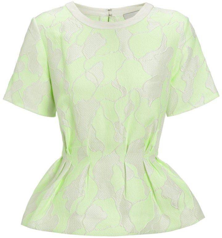 31 Phillip Lim neon jacquard peplum top Size XS Green polyester