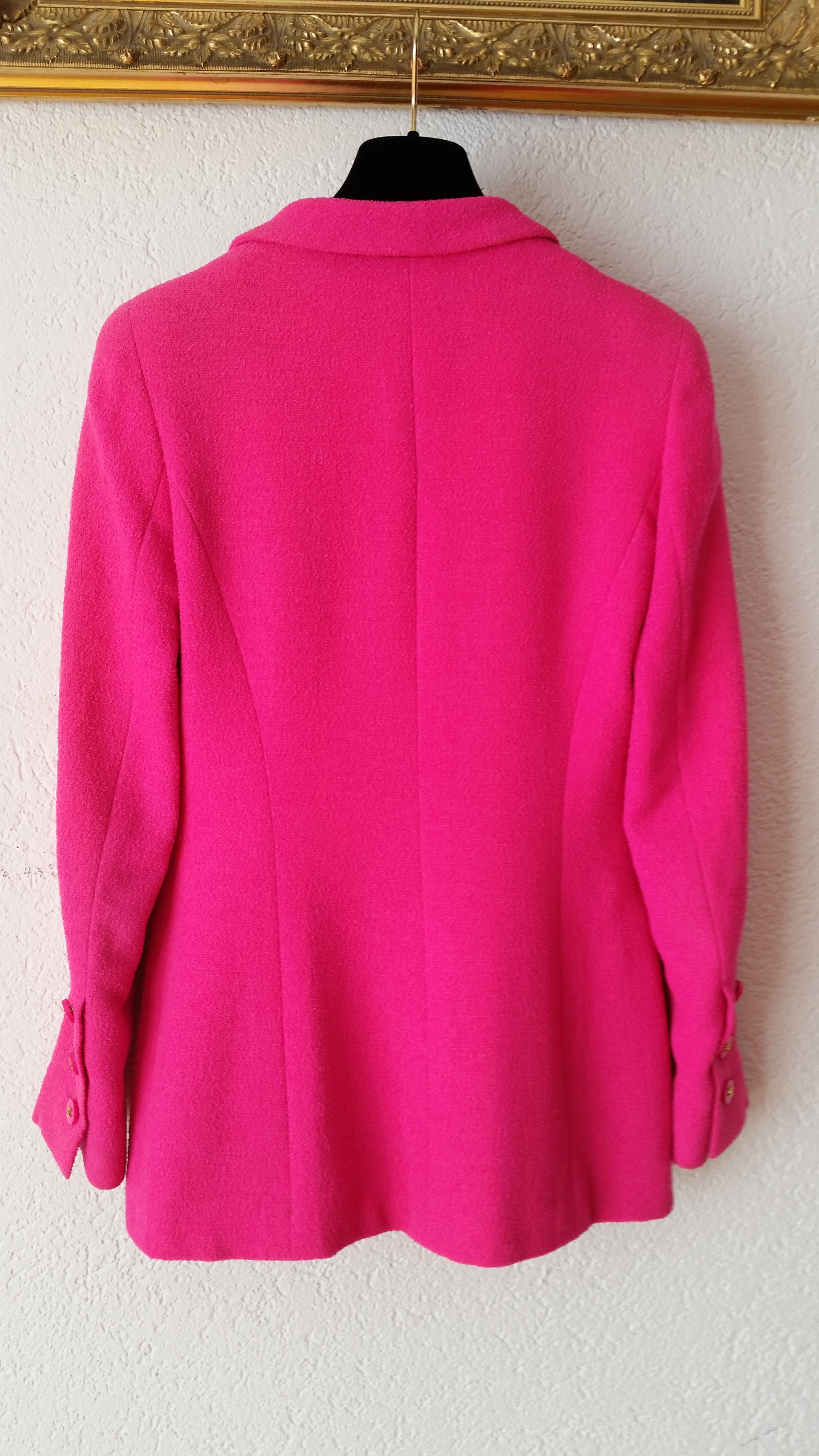 Preowned Chanel Fuchsia Single Breasted Tailored Jacket Size 36 Fuschsia wool