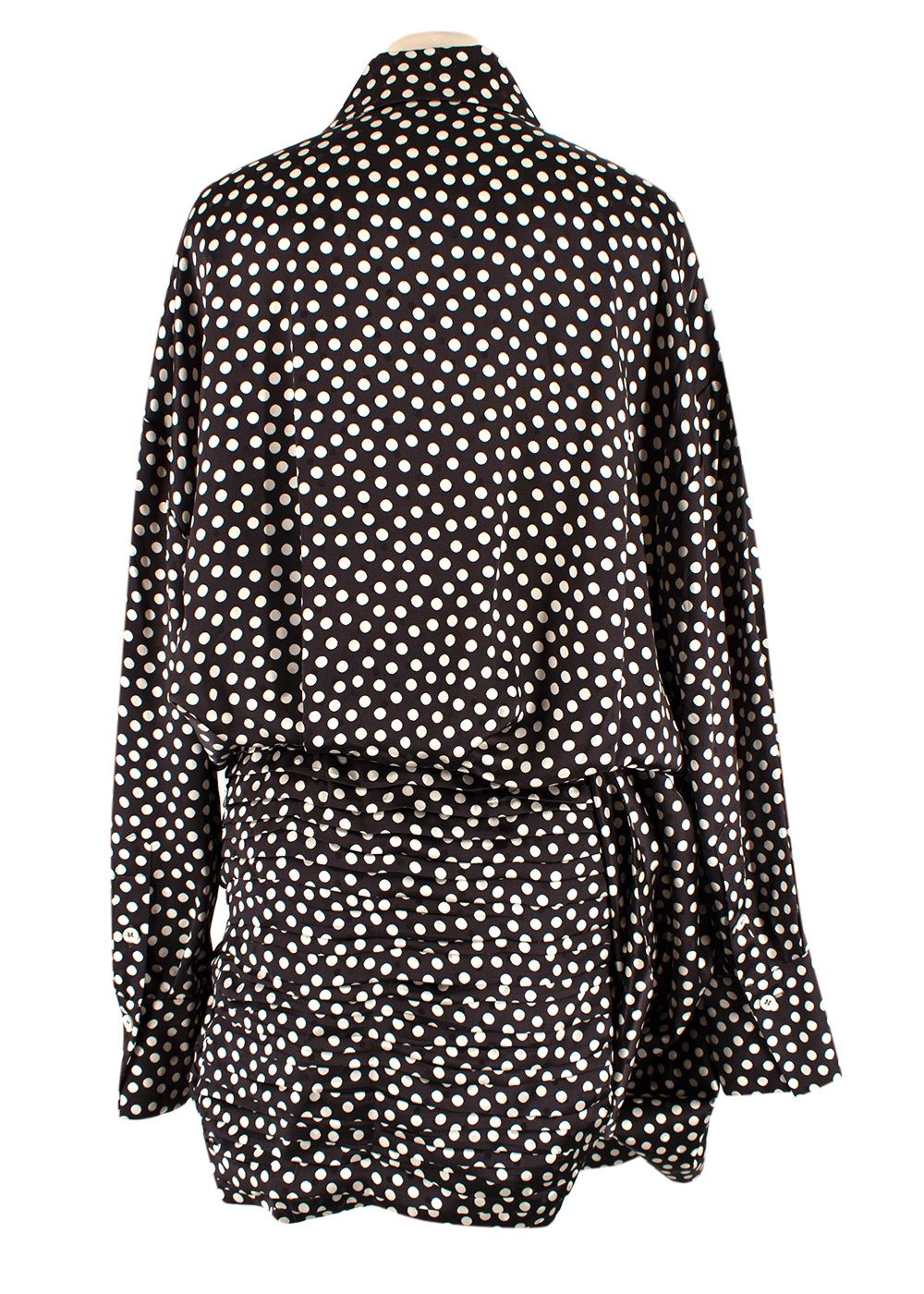 Magda Butrym Brown Polka-dot Silk Shirt Dress Size XS