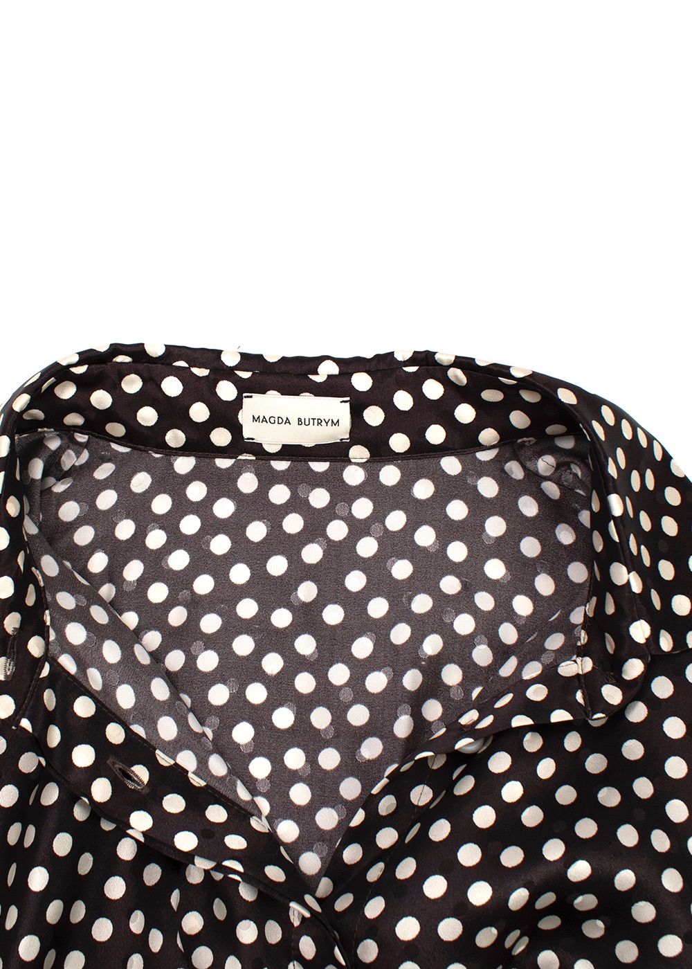 Magda Butrym Brown Polka-dot Silk Shirt Dress Size XS