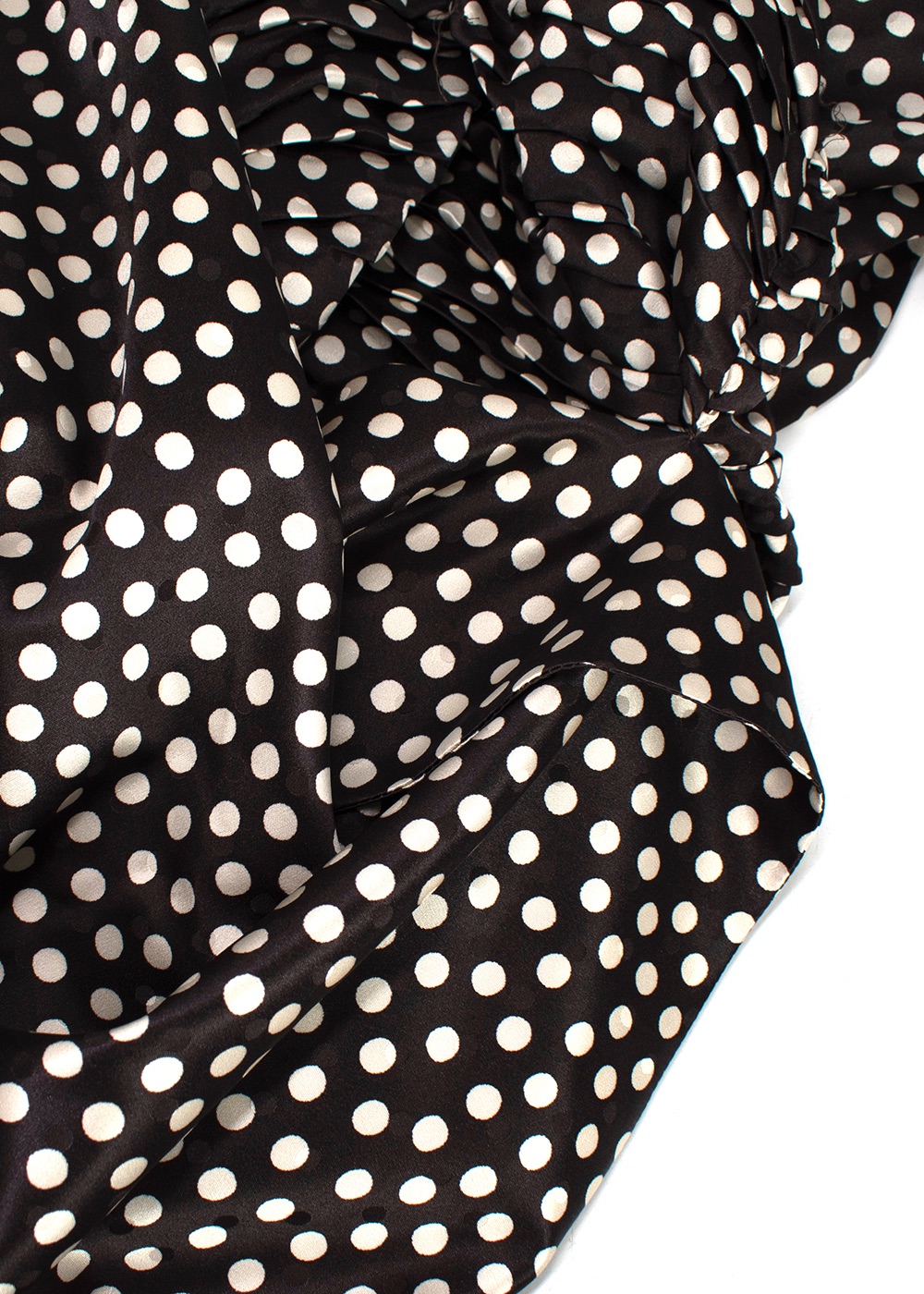 Magda Butrym Brown Polka-dot Silk Shirt Dress Size XS