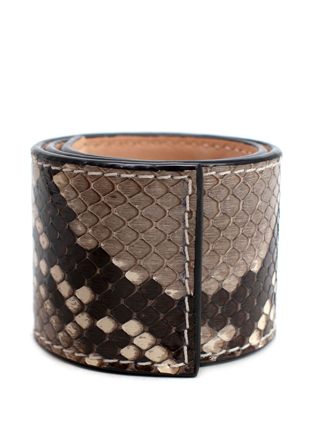 Loewe Snake Print Leather Snap Bracelet