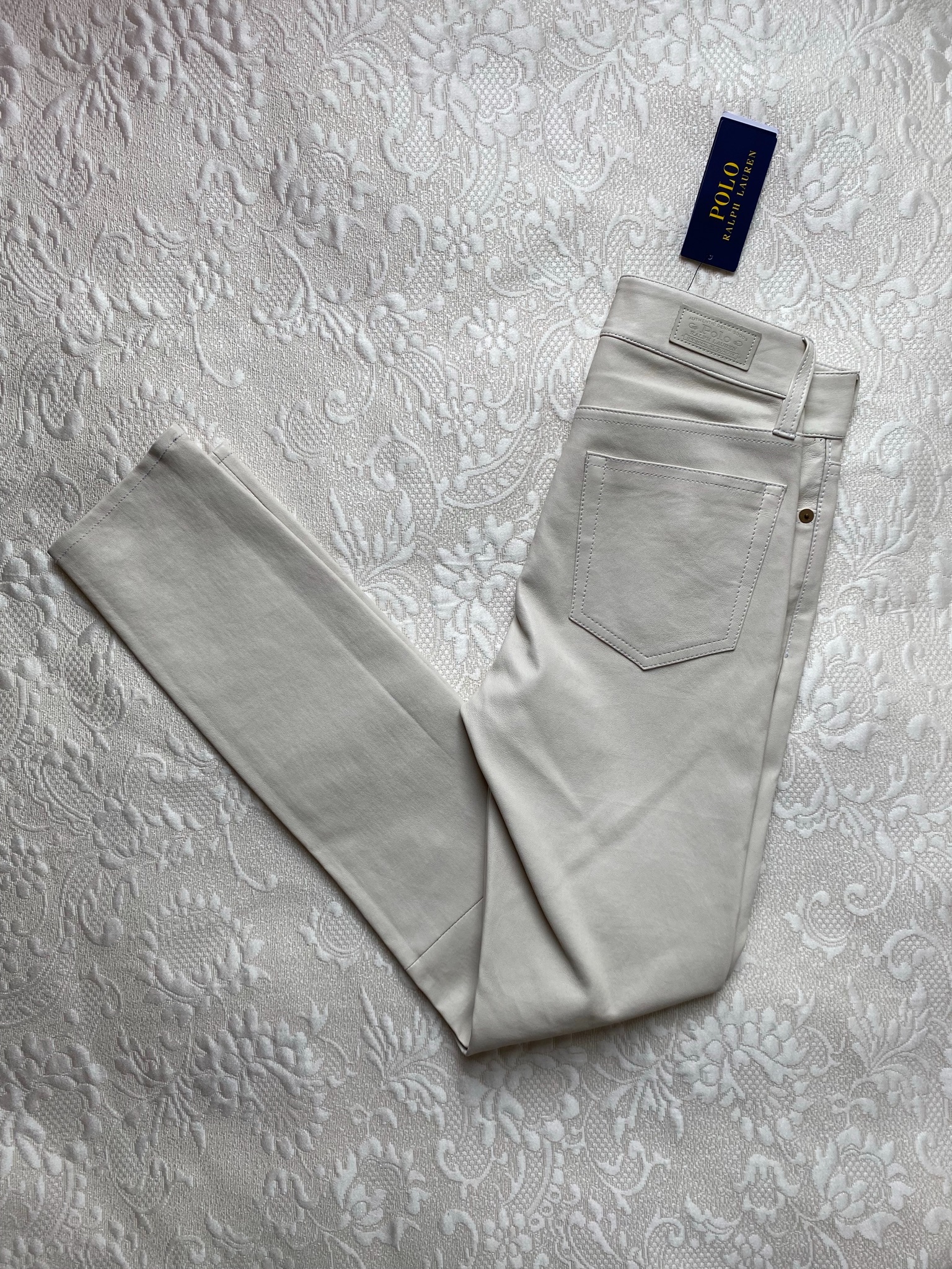 Ralph Lauren Polo White leather trousers Size XXS