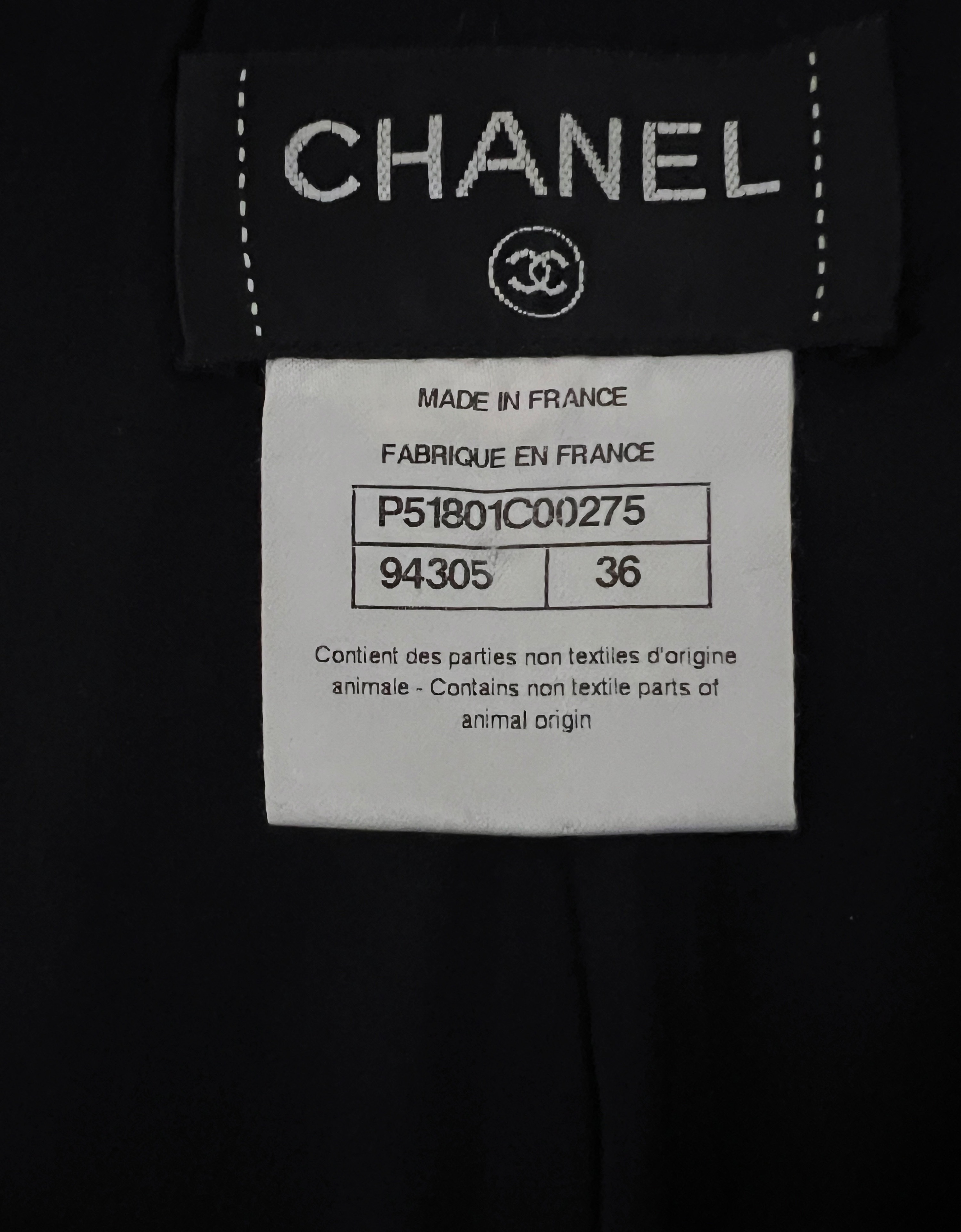 Chanel Black Suede Floral Embellished Leggings Size S