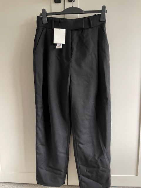 Toteme Black Wool Deep Pleat Trousers Size M