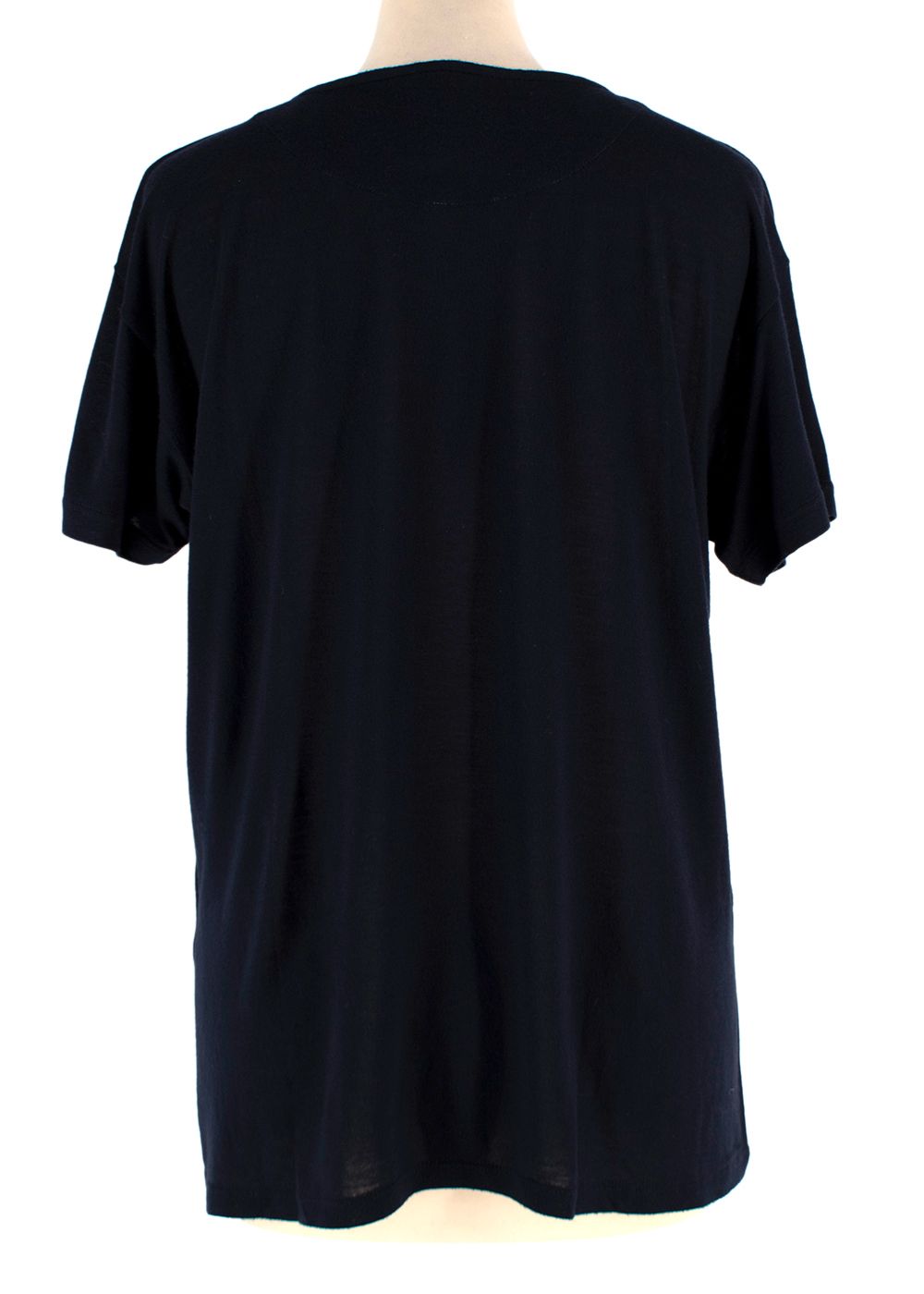 Giorgio Armani Navy Patch Pocket T-Shirt Size S viscose/cashmere