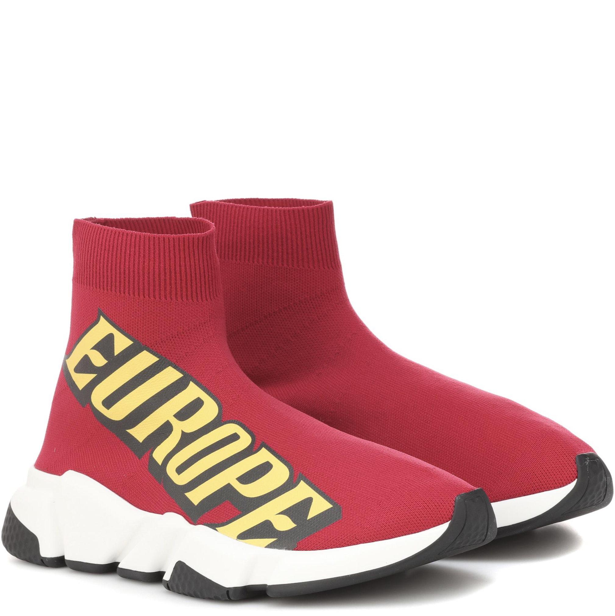 Preowned Balenciaga Balencaiga Red Knitted Speed Europe Sock Trainers Size 39 material