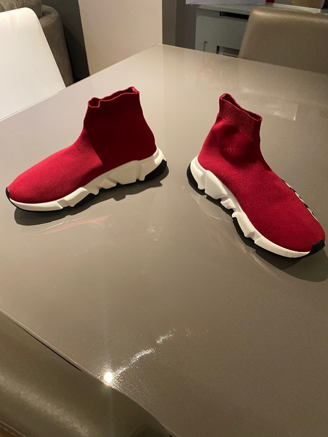 Preowned Balenciaga Balencaiga Red Knitted Speed Europe Sock Trainers Size 39 material