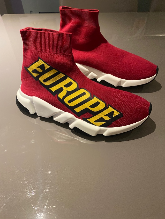 Preowned Balenciaga Balencaiga Red Knitted Speed Europe Sock Trainers Size 39 material