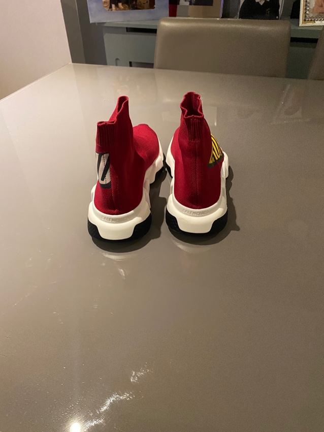 Preowned Balenciaga Balencaiga Red Knitted Speed Europe Sock Trainers Size 39 material